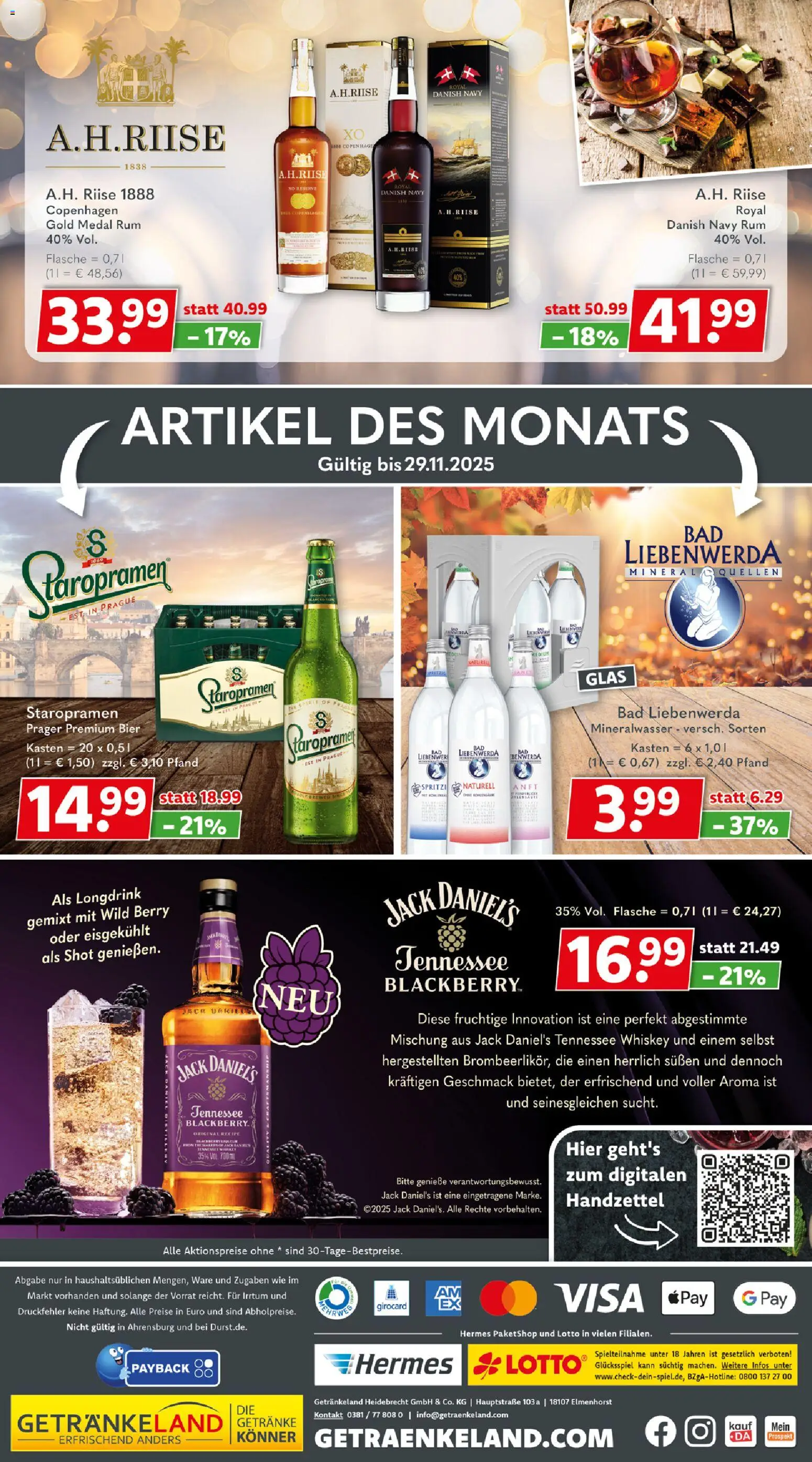 Getränkeland Prospekt 	 – gültig ab 10.11.2025 | Seite: 6 | Produkte: Rum, Bad, Jack Daniel's, Whiskey