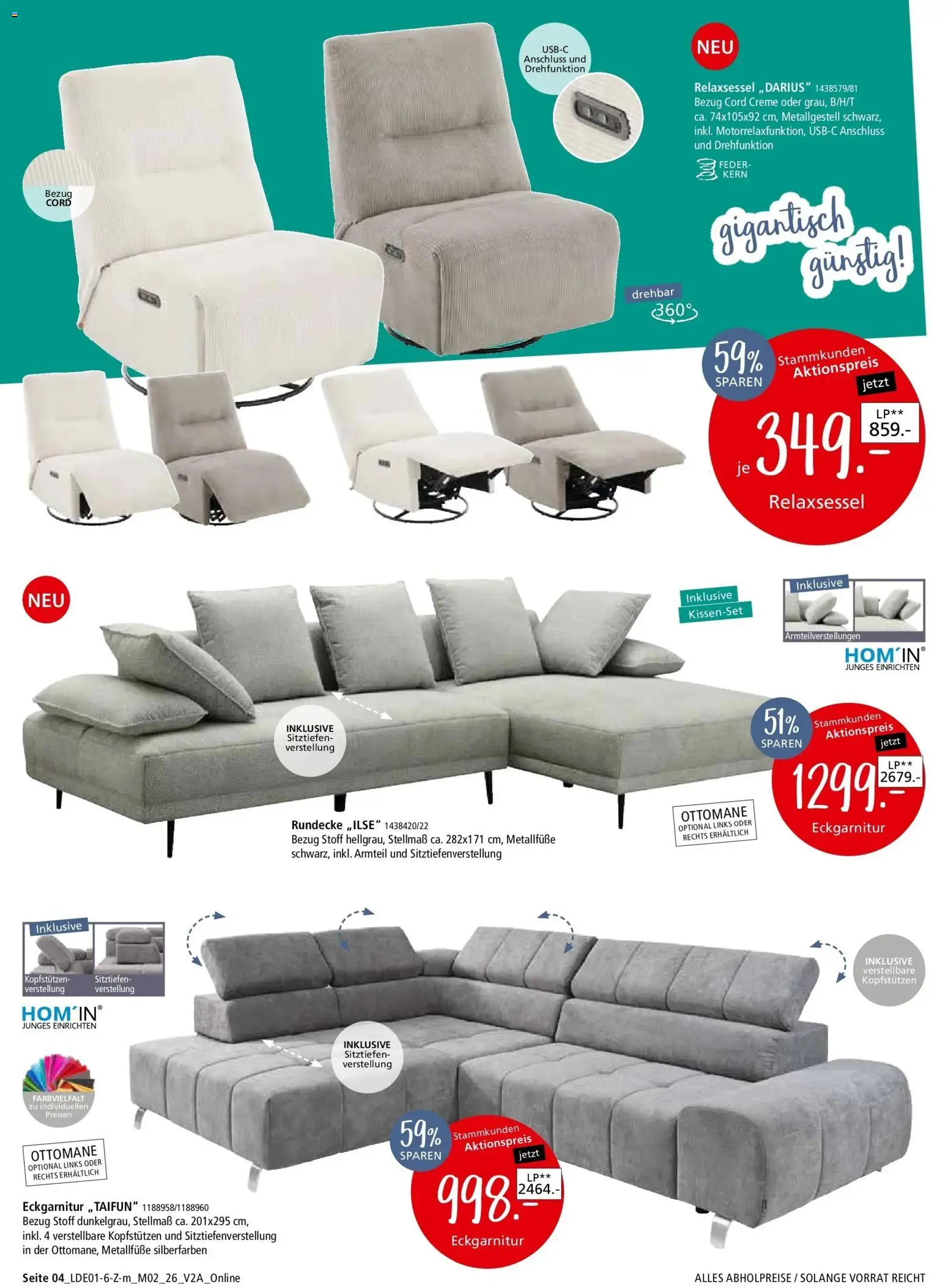 Zurbrüggen - Zurbrüggen: Unschlagbar günstig – gültig ab 26.01.2026 | Seite: 6 | Produkte: Relaxsessel, Creme