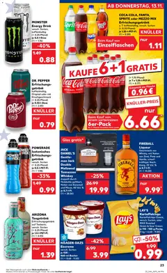 COCA-COLA, FANTA, SPRITE oder MEZZO MIX Erfrischungsgetränk, z. T. koffeinhaltig, versch. Sorten (+ 0.25 Pfand) je 1,25-l-PET-Fl. (1 l = 0.89) ab 13.11.2025 gültig | Seite: 23