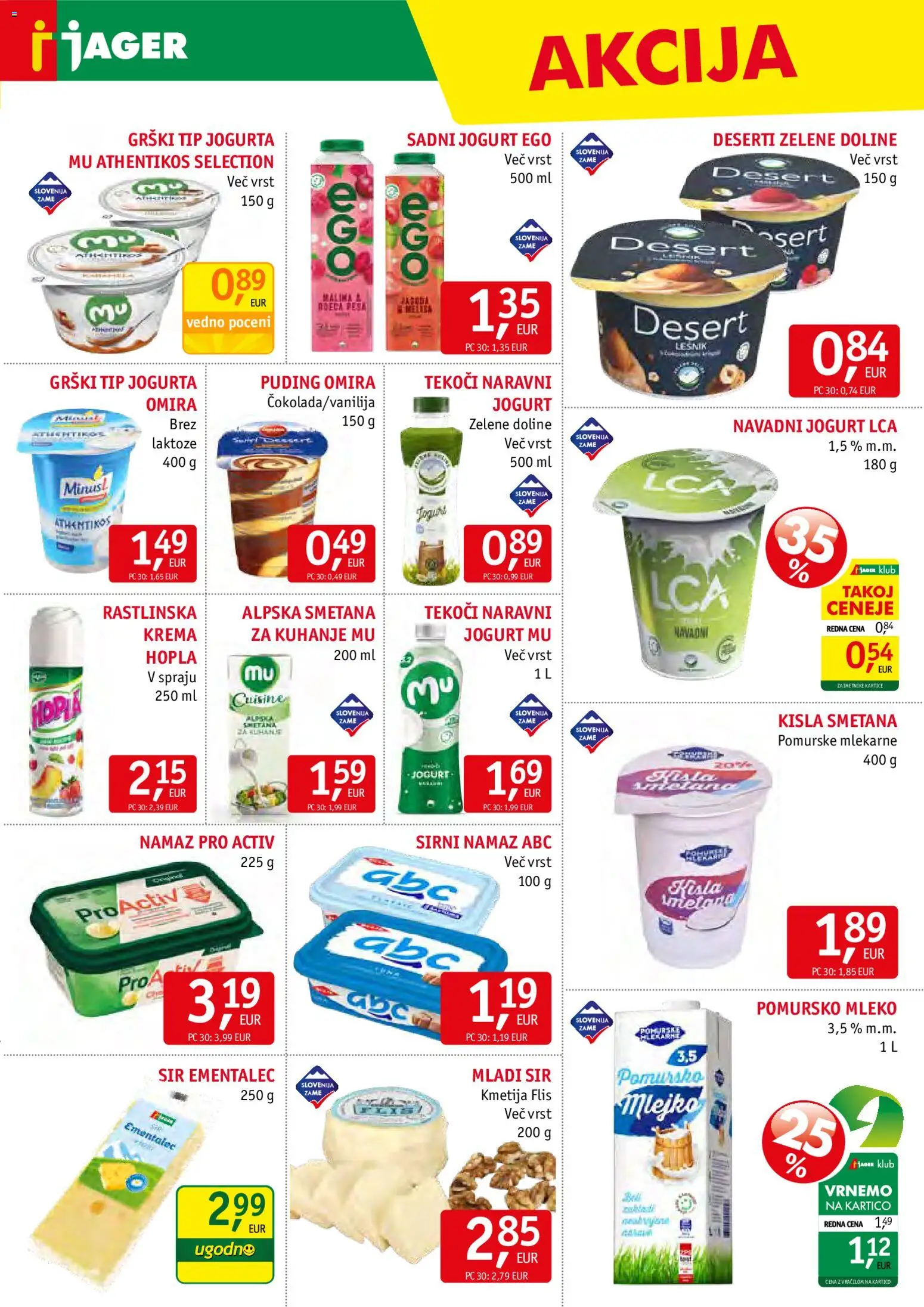 Novi Jager katalog ponudbe – veljaven od 05.11.2025 | Stran: 5 | Izdelki: Puding, Krema, Sir, Jogurt