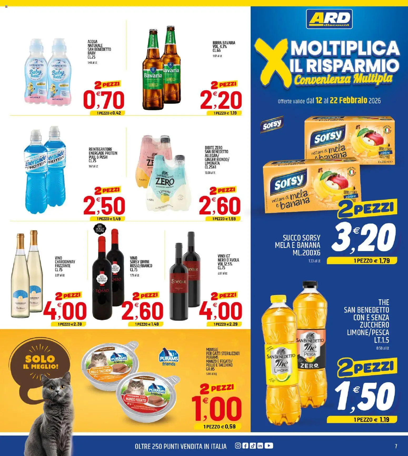 Volantino ARD Discount del 12.02.2026 | Pagina: 7 | Prodotti: Succo, Zucchero, Limone, Pesca