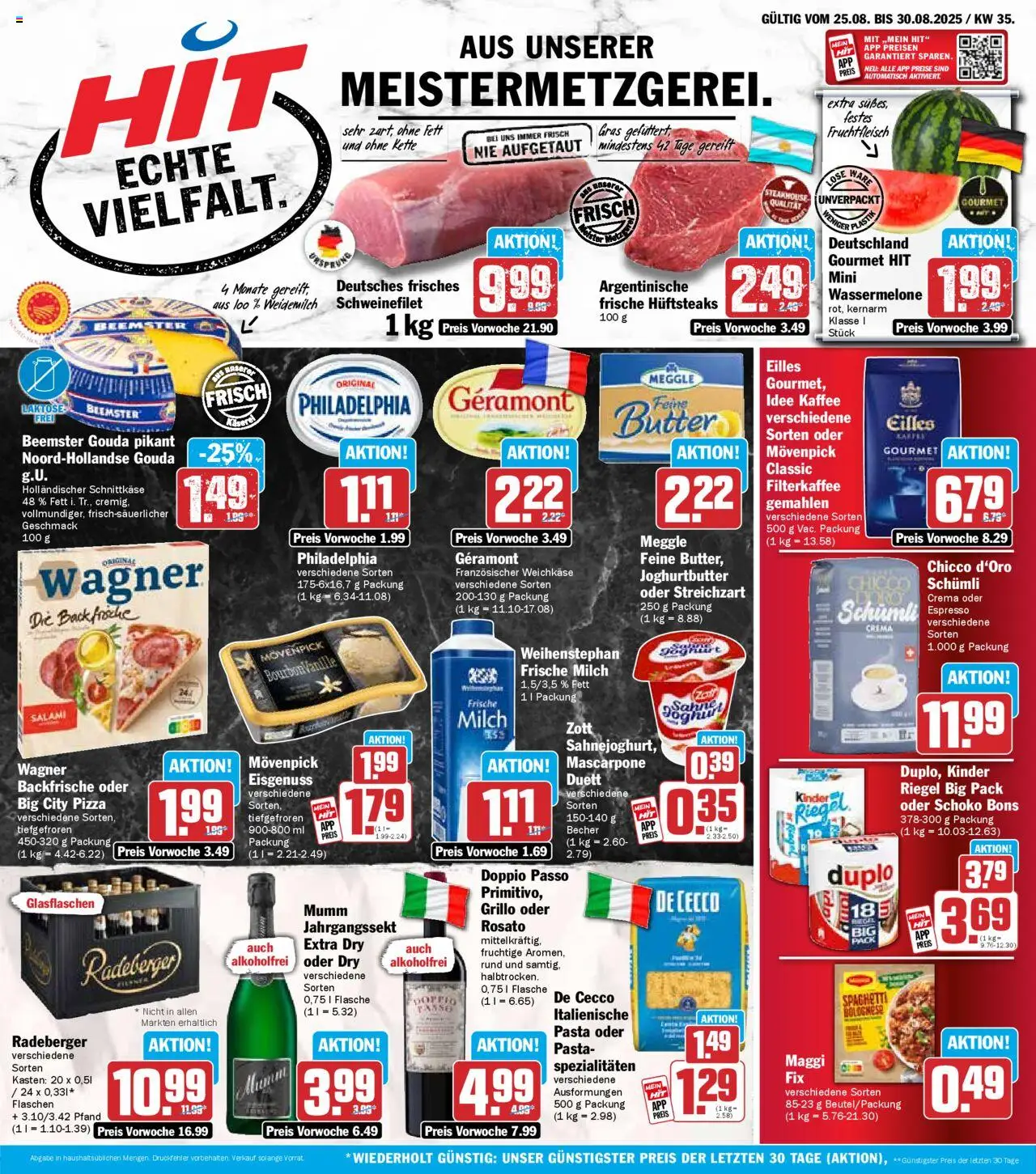 HIT - Sachsen - gültig ab dem 25.08.2025 | Seite: 1 | Produkte: Idee kaffee, Philadelphia, Schweinefilet, Salami