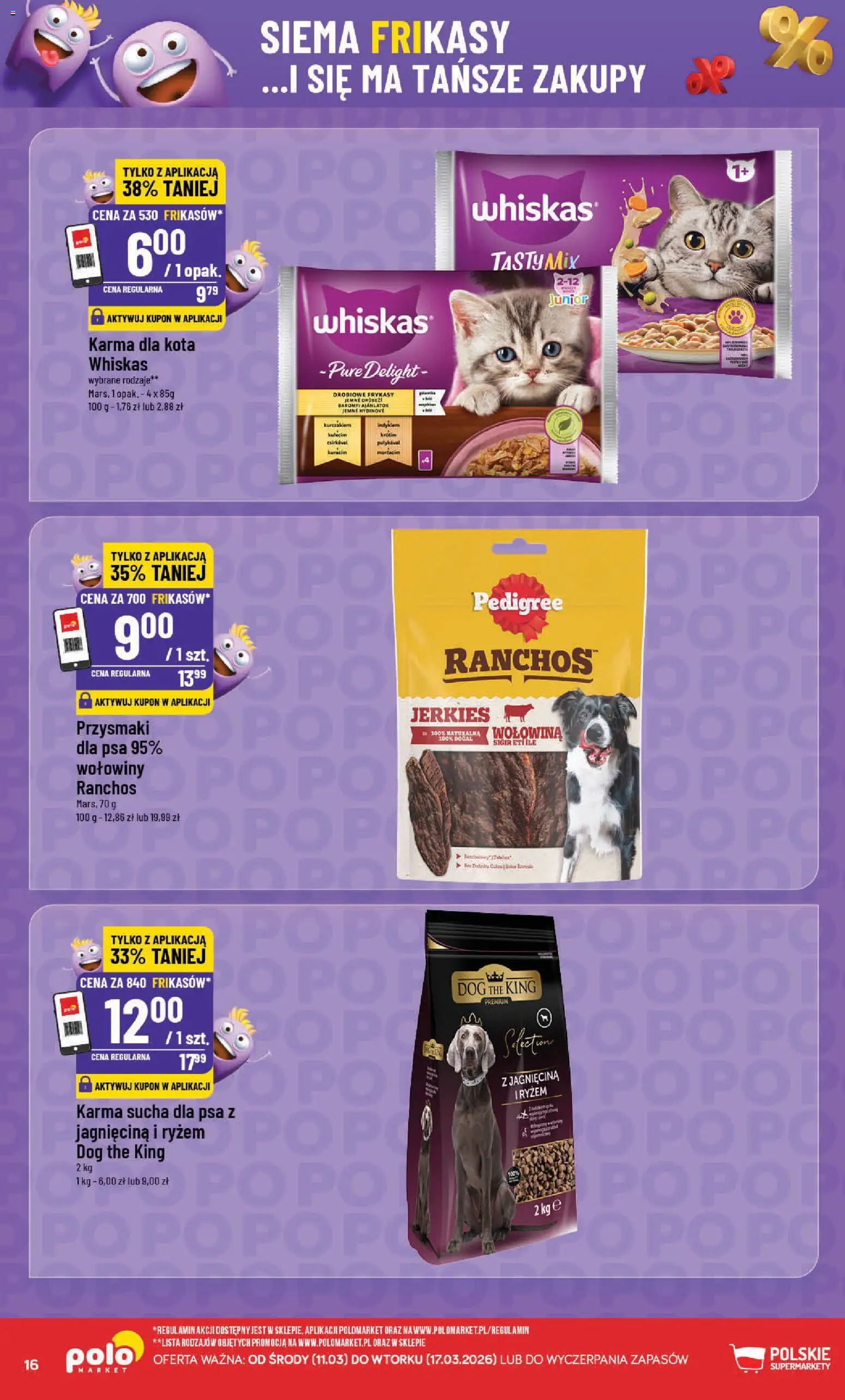 POLOmarket gazetka - Frikasowe Hity od 11.03.2026 | Strona: 16 | Produkty: PC, Jagnięcina, Pedigree, Karma dla kota