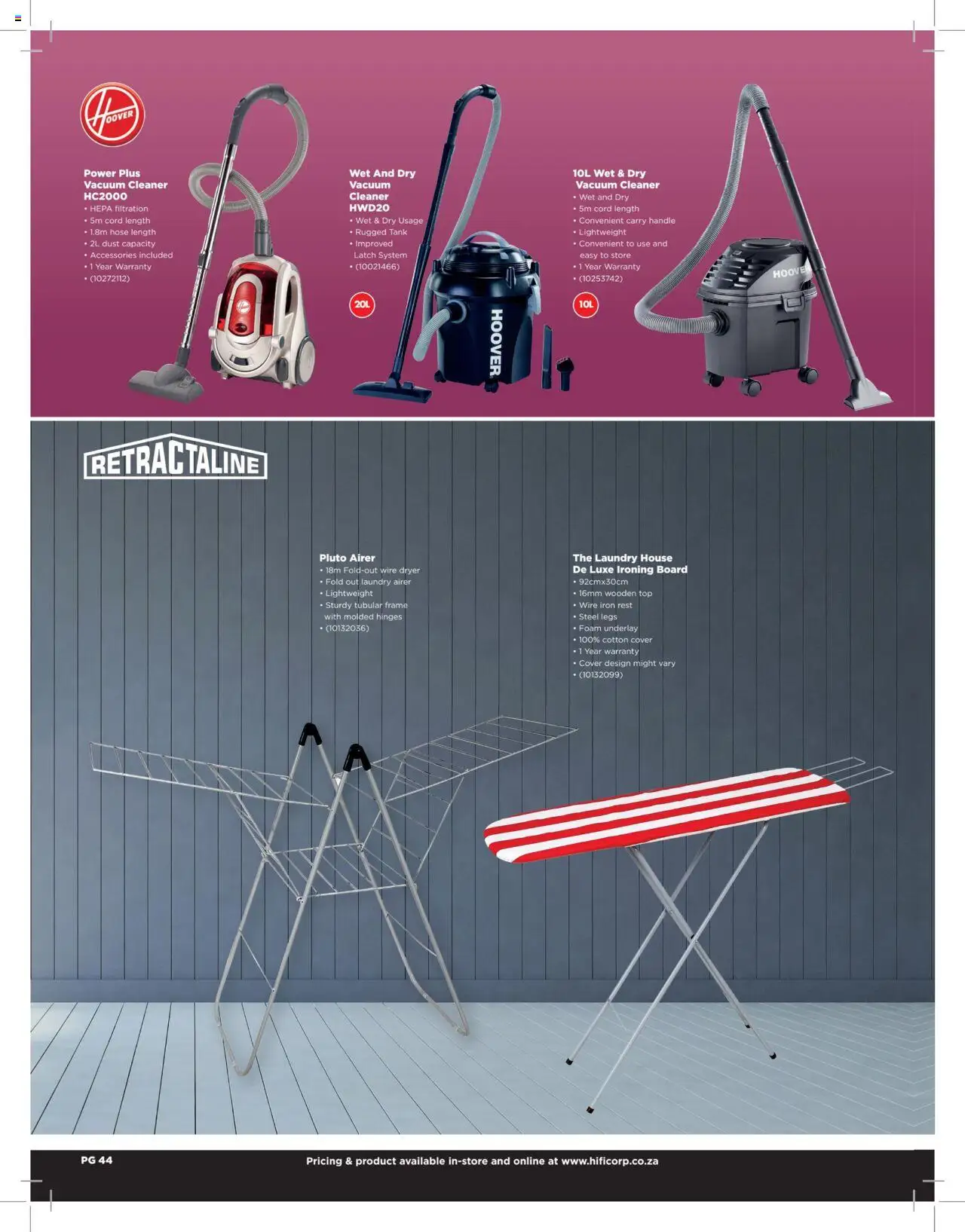 New HiFi Corp catalogue – valid from 12.02.2024 | Page: 44 | Products: Cover, Vacuum cleaner, Ironing board, Foam