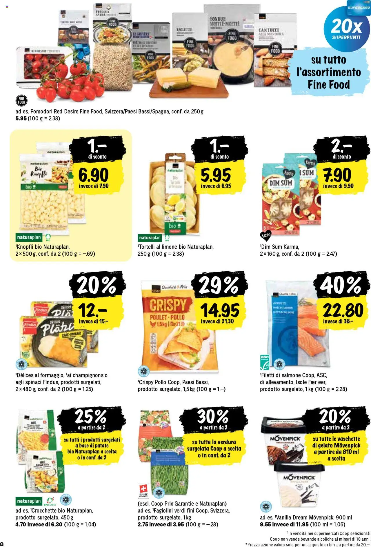 Coop - Una settimana di azioni – gültig ab 09.10.2025 | Seite: 8 | Produkte: Champignons, Pasta, Raclette, Fondue