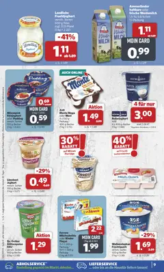 Combi Prospekt 	 ab 22.02.2026 gültig | Seite: 9 | Produkte: Milch, Schokolade, Fruchtjoghurt, Pudding