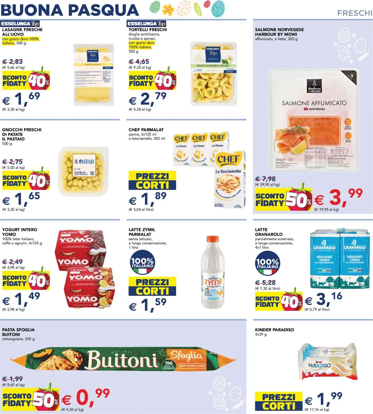 Volantino Esselunga S del 23.03.2026 | Pagina: 11 | Prodotti: Salmone, Gnocchi, Besciamella, Tortelli