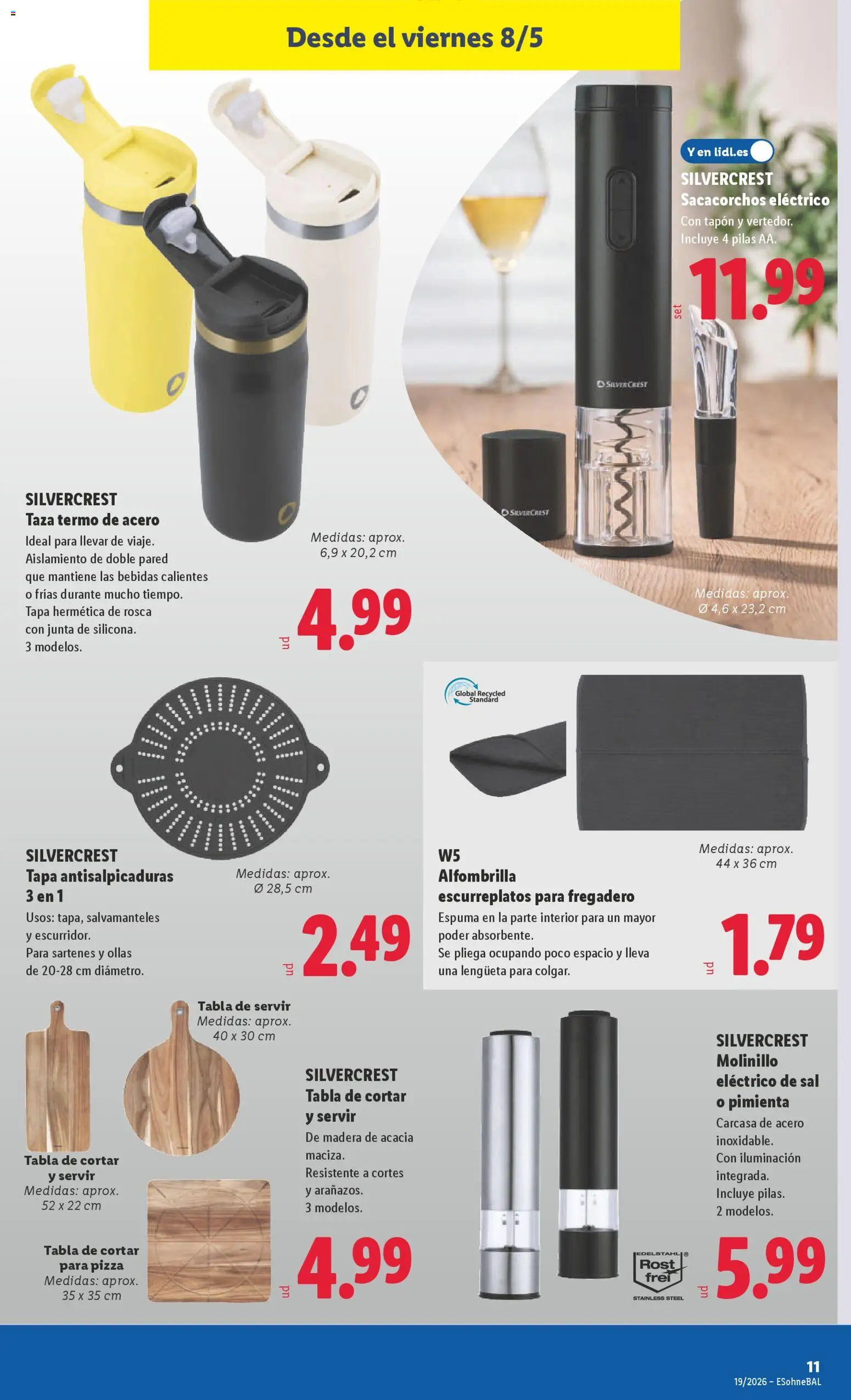 Lidl folleto de bazar │ válido desde el 04.05.2026 | Página: 23 | Productos: Fregadero, Tabla de cortar, Pizza, Galette de chaise