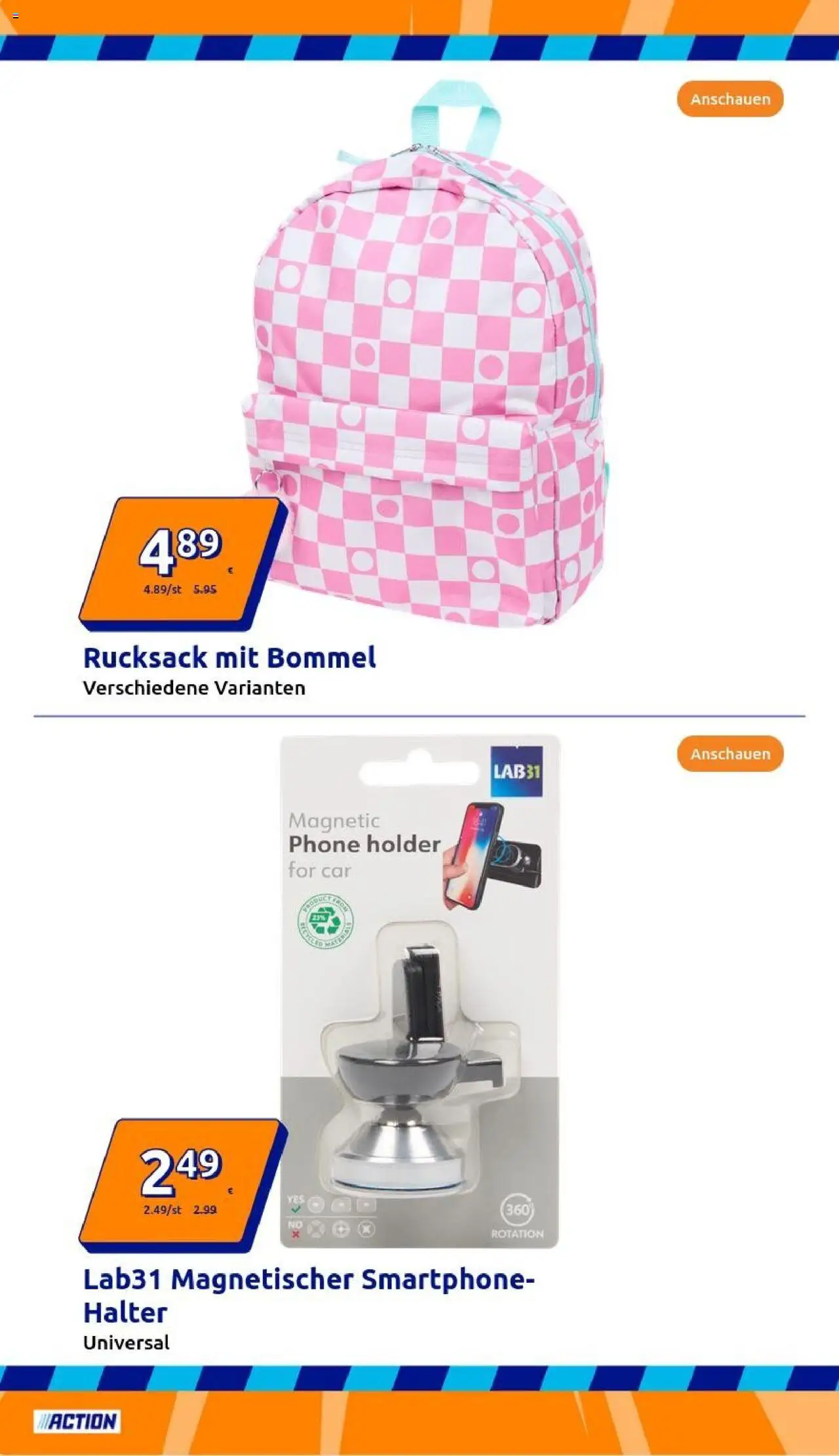 Action Flugblatt gültig ab 04.06.2025 | Seite: 14 | Produkte: Rucksack, Smartphone