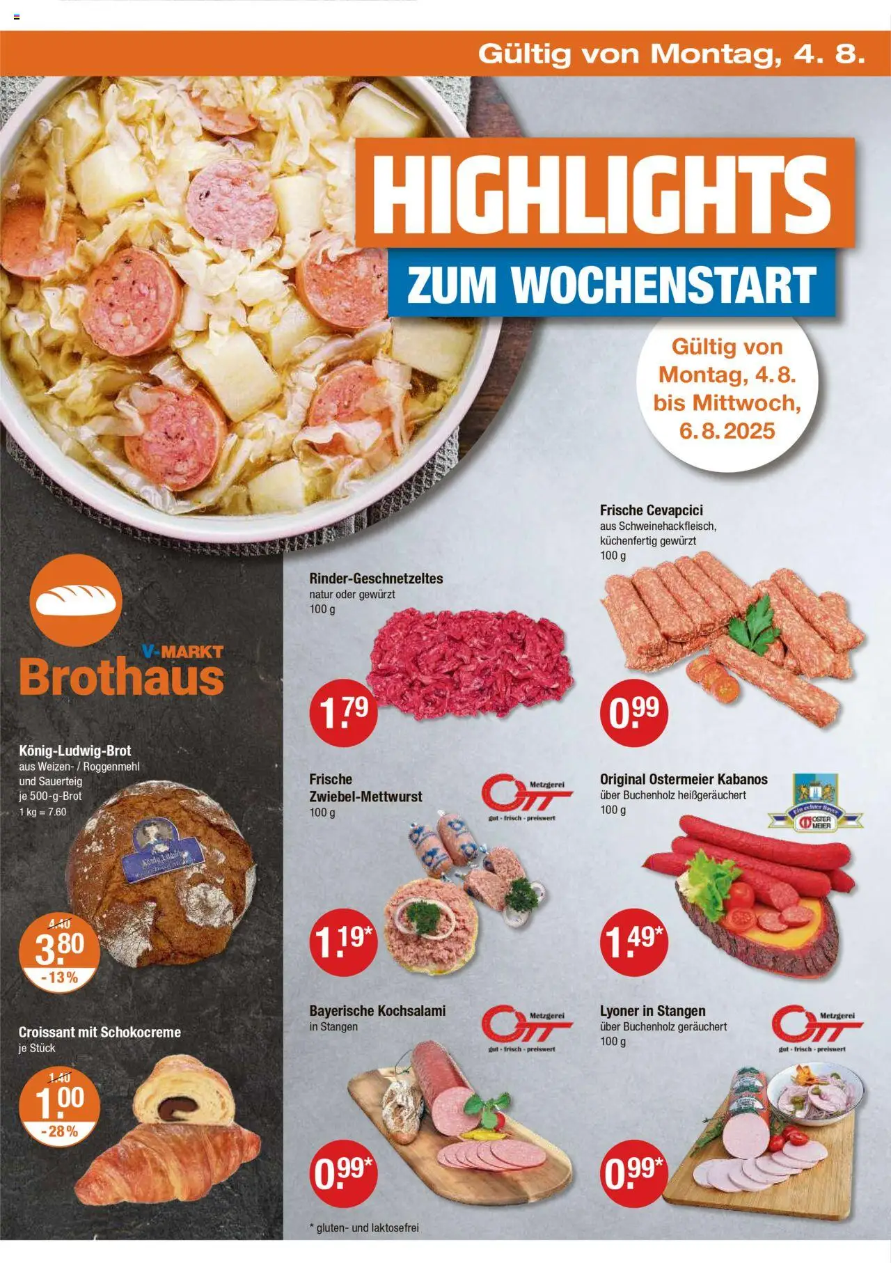 V-Markt - Hallertau/Oberpfalz - gültig ab dem 31.07.2025 | Seite: 18 | Produkte: Cevapcici, Croissant