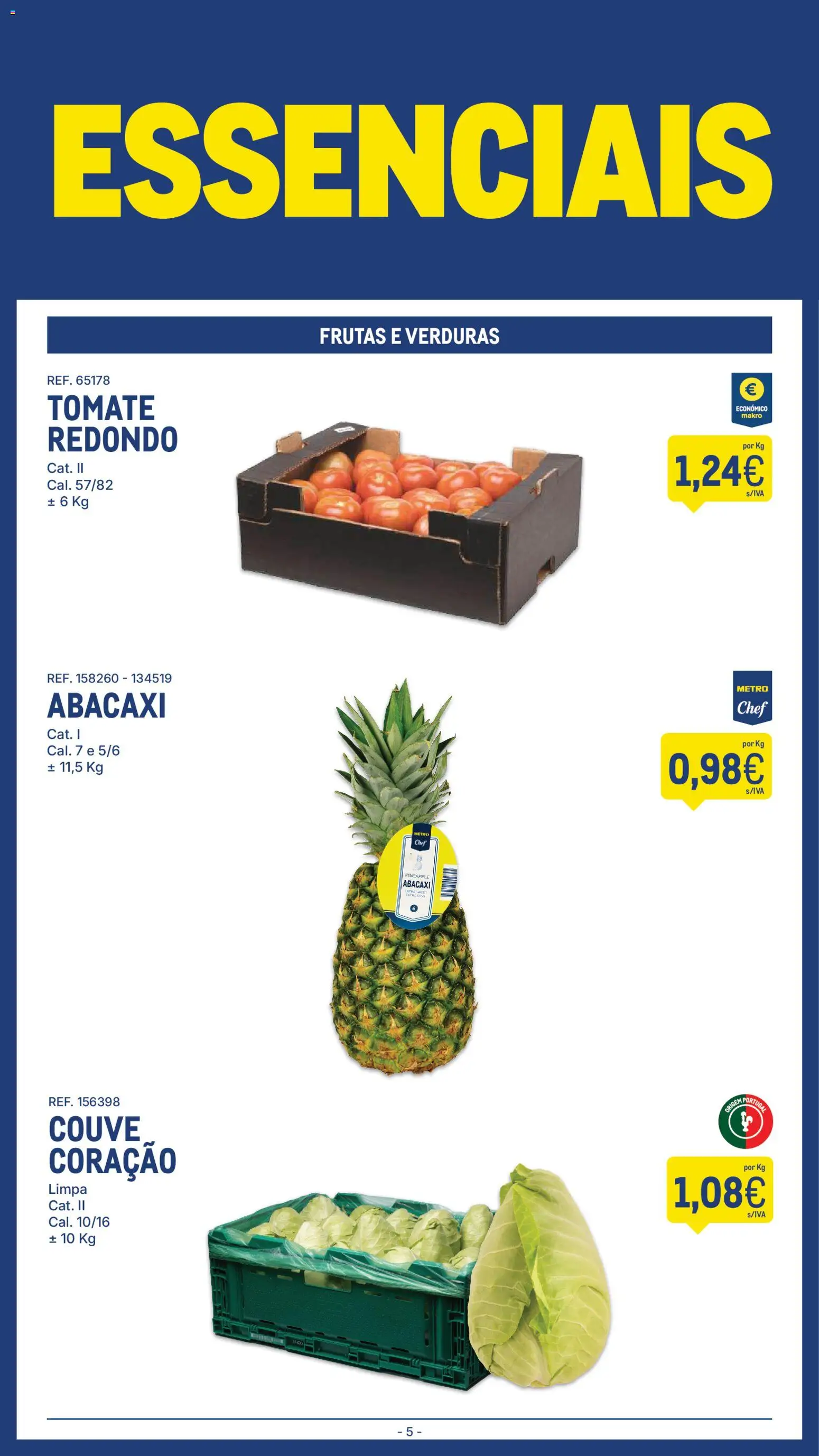Makro folheto │ válido de 13.01.2026 | Página: 5 | Produtos: Tomate, Abacaxi, Couve