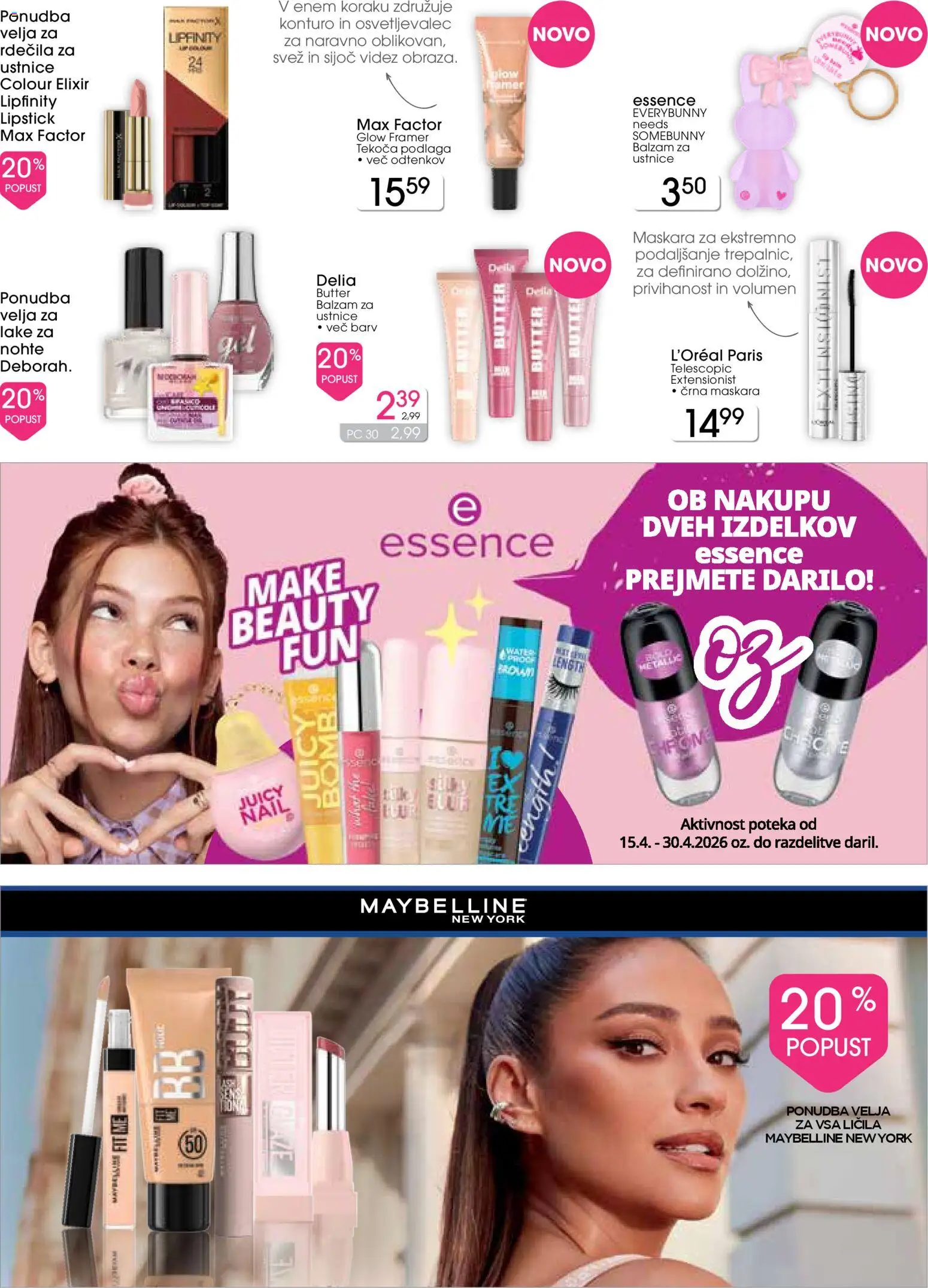 Novi Tuš drogerija katalog ponudbe – veljaven od 15.04.2026 | Stran: 4 | Izdelki: Balzam za ustnice, Licila, Maskara