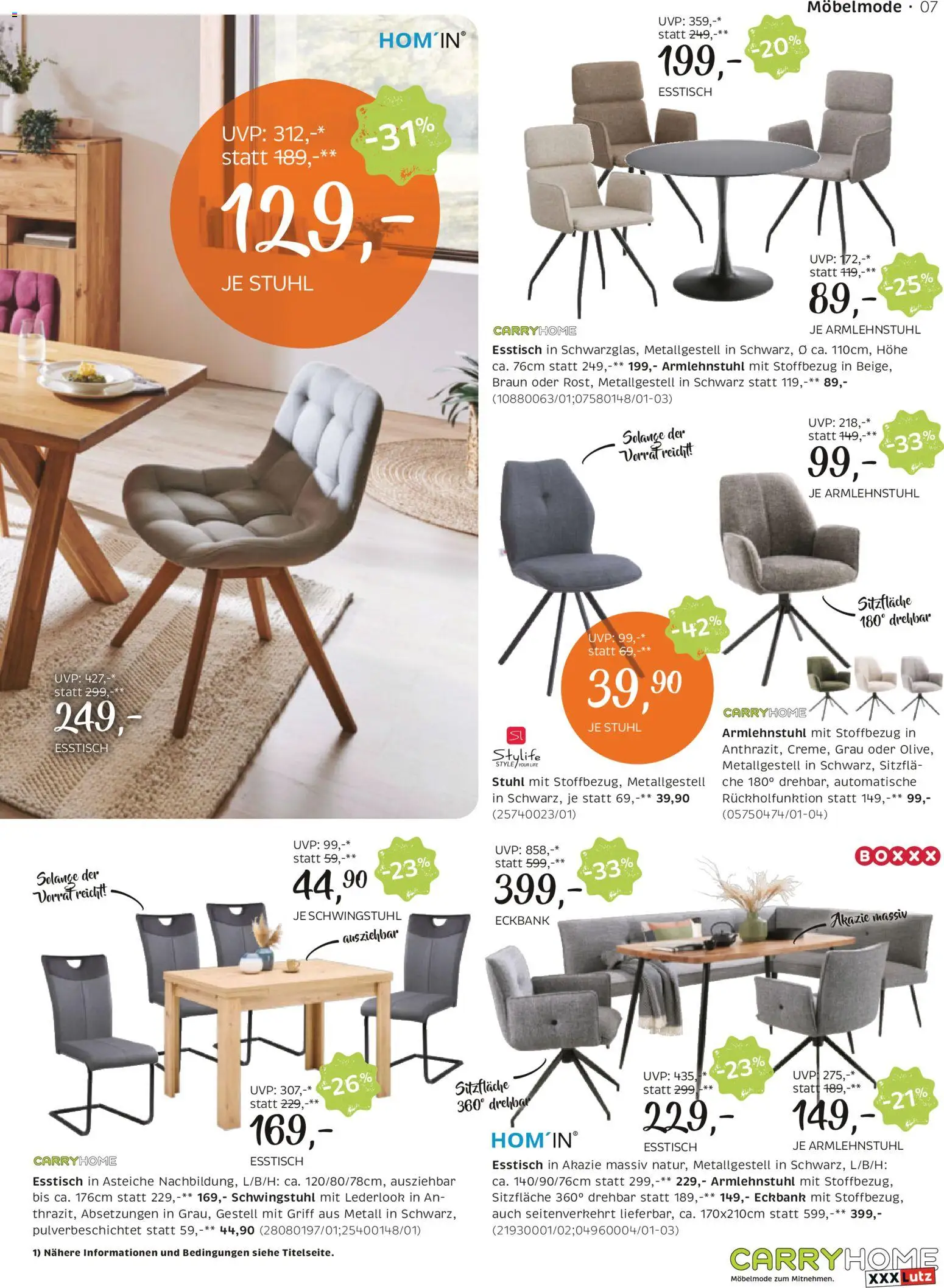XXXLutz Prospekt aktuell gültig ab 07.04.2026 | Seite: 7 | Produkte: Stuhl