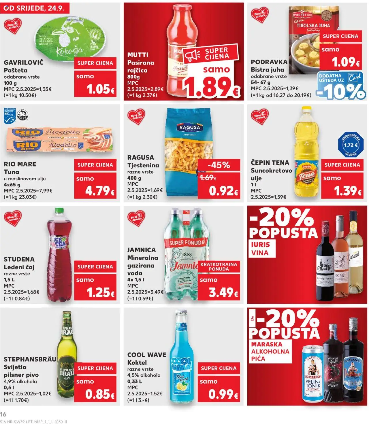 Kaufland HR akciós ujság - amely érvényes a következő dátumtól: 24.09.2025 | Oldal: 16