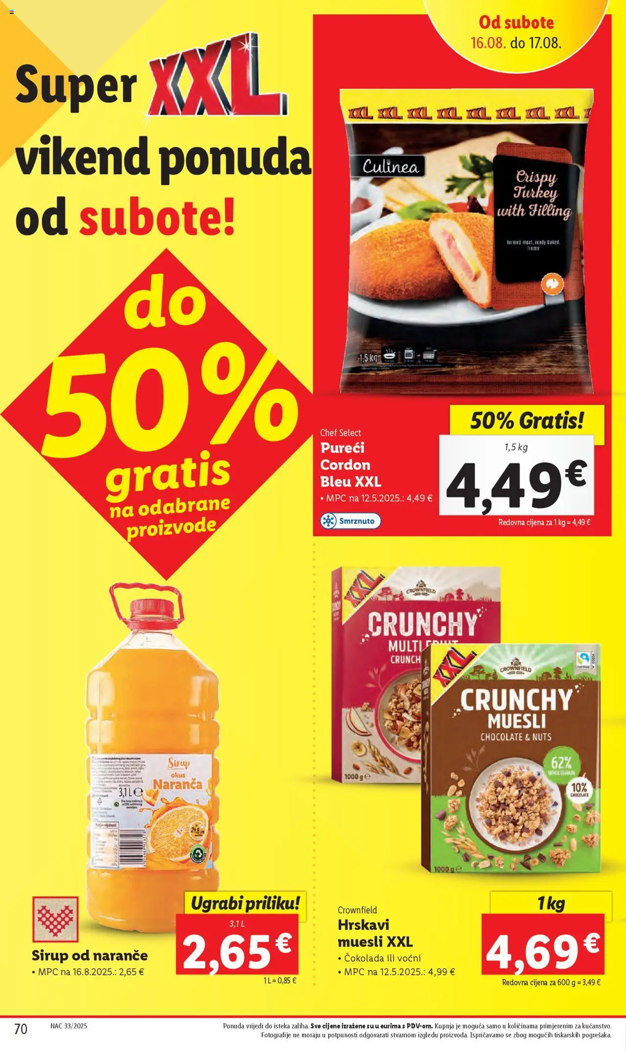Lidl katalog | vrijedi od 11.08.2025 | Stranica: 70 | Proizvodi: Čokolada, Naranče, Sirup