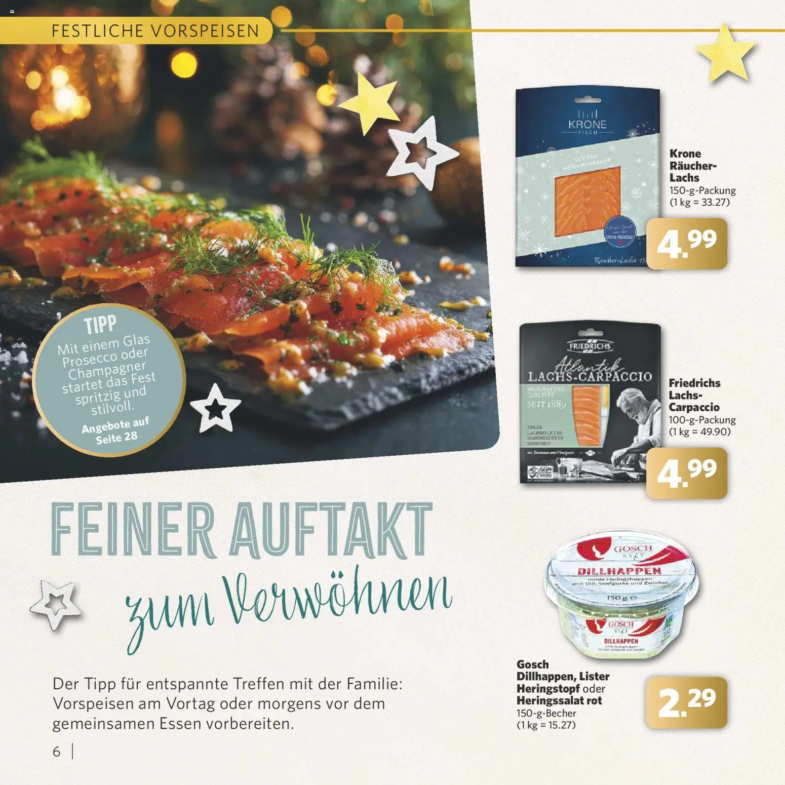 Combi - Festliche Momente – gültig ab 24.11.2025 | Seite: 6 | Produkte: Fisch, Lachs, Prosecco, Dill