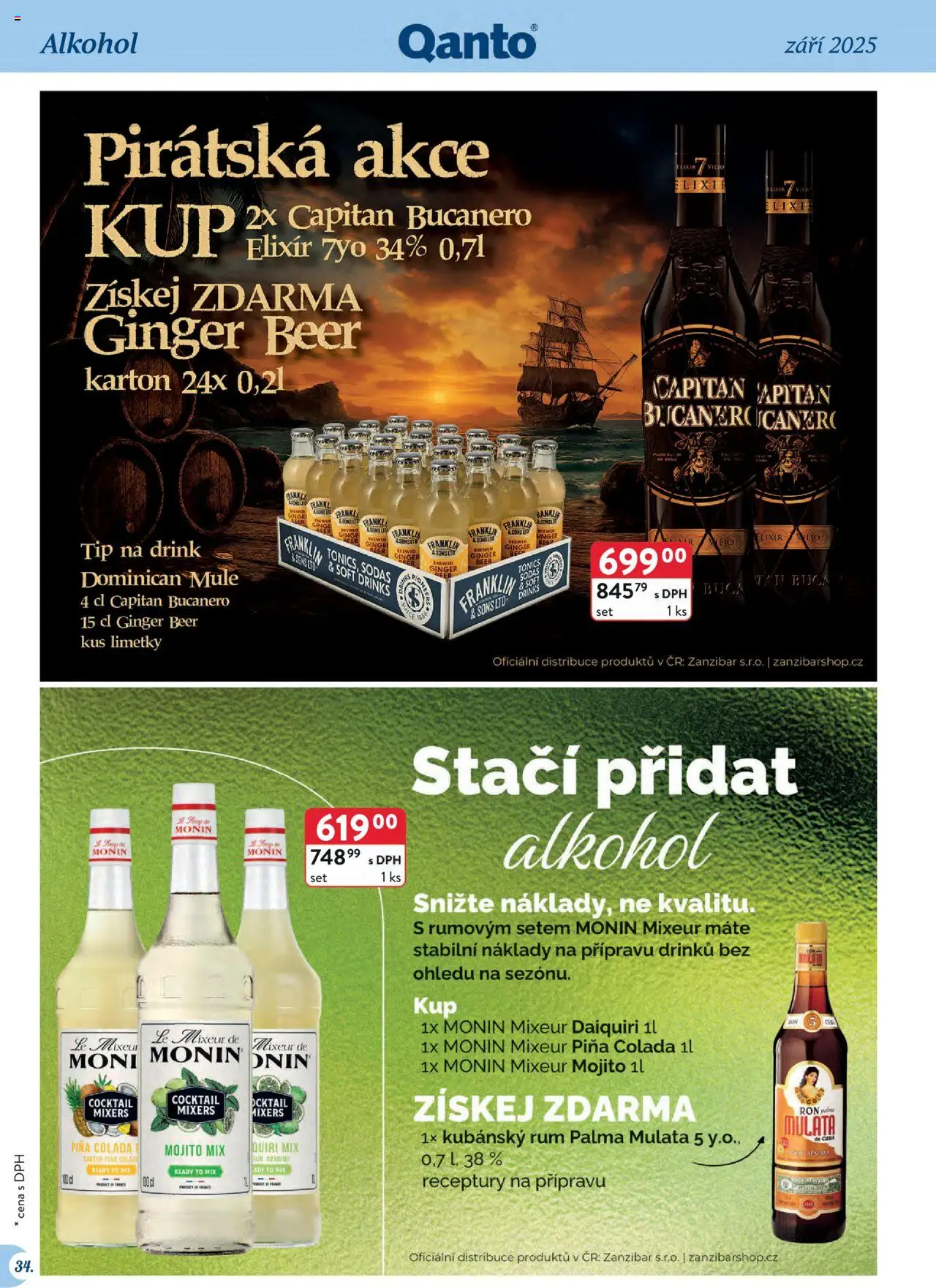 Astur & Qanto leták - Velkoobchod 09/2025 od 01.09.2025 | Strana: 34 | Produkty: Bucanero, Rum, Monin, Kubánský rum
