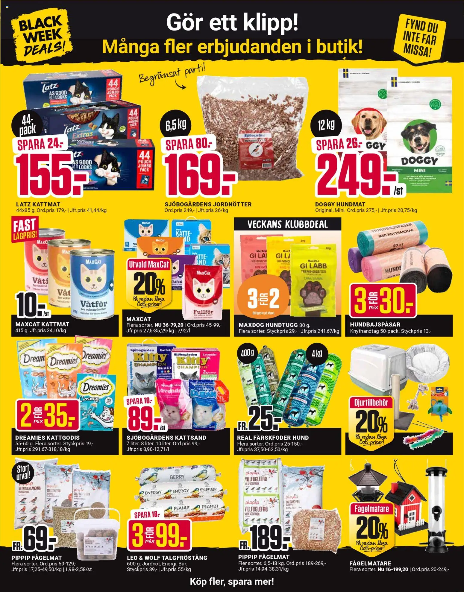 ÖoB reklamblad aktuell från 24.11.2025 | Sida: 11 | Produkter: Fågelmat, Jordnötter, Fågelmatare, Kattmat