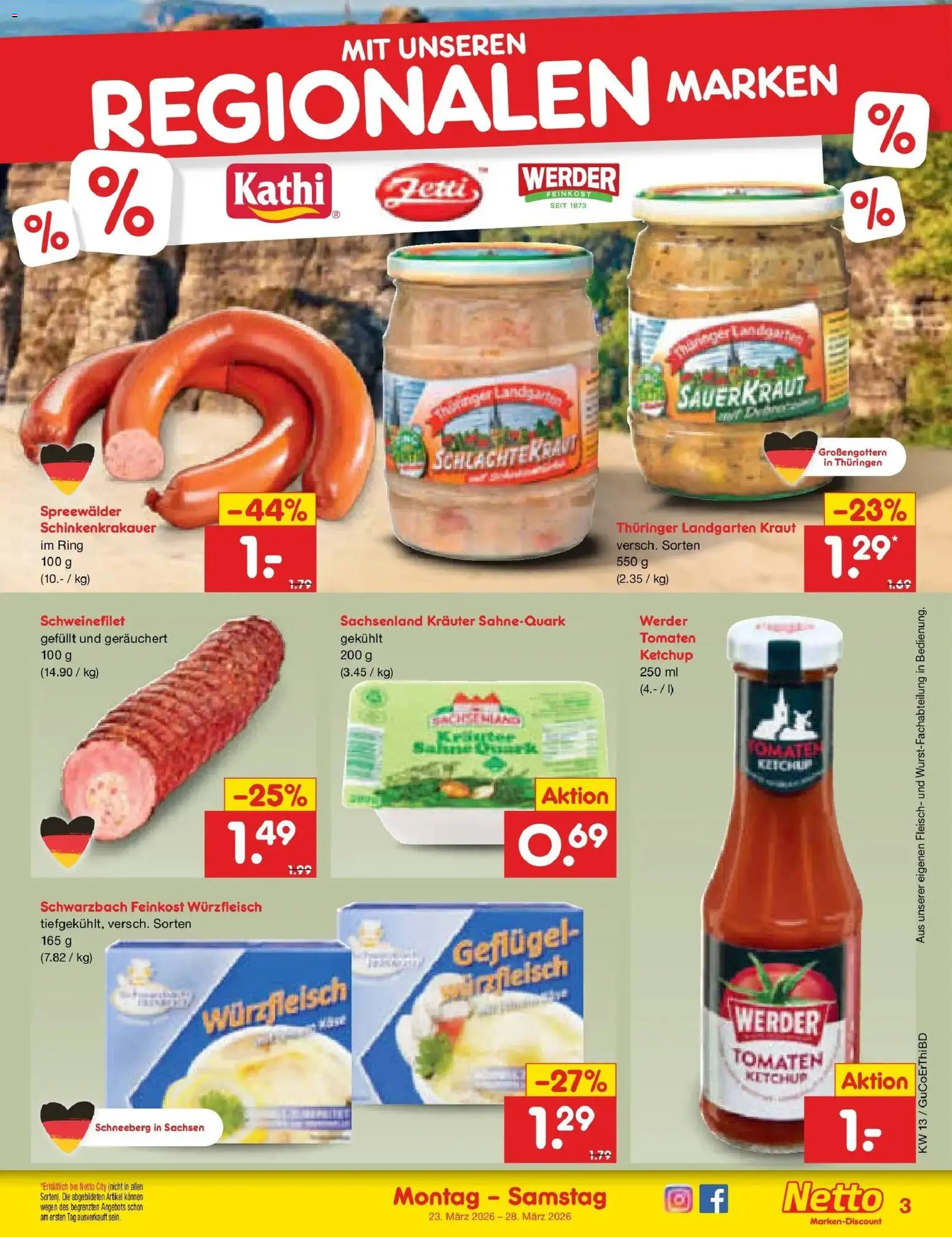 Netto Marken-Discount Prospekt Augustusburg	 – gültig ab 23.03.2026 | Seite: 29 | Produkte: Tomaten, Kraut, Ketchup, Fleisch