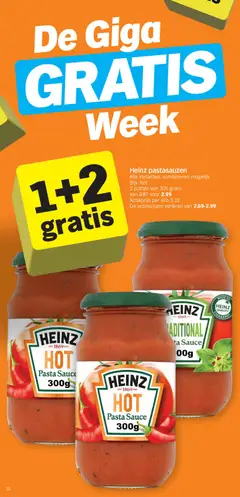 Heinz HOT Pasta Sauce, Hot pasta sauce, 300g - Voorbeeld van een folder van Albert Heijn, geldig van 23.03.2026 | Pagina: 12 | Producten: Pasta