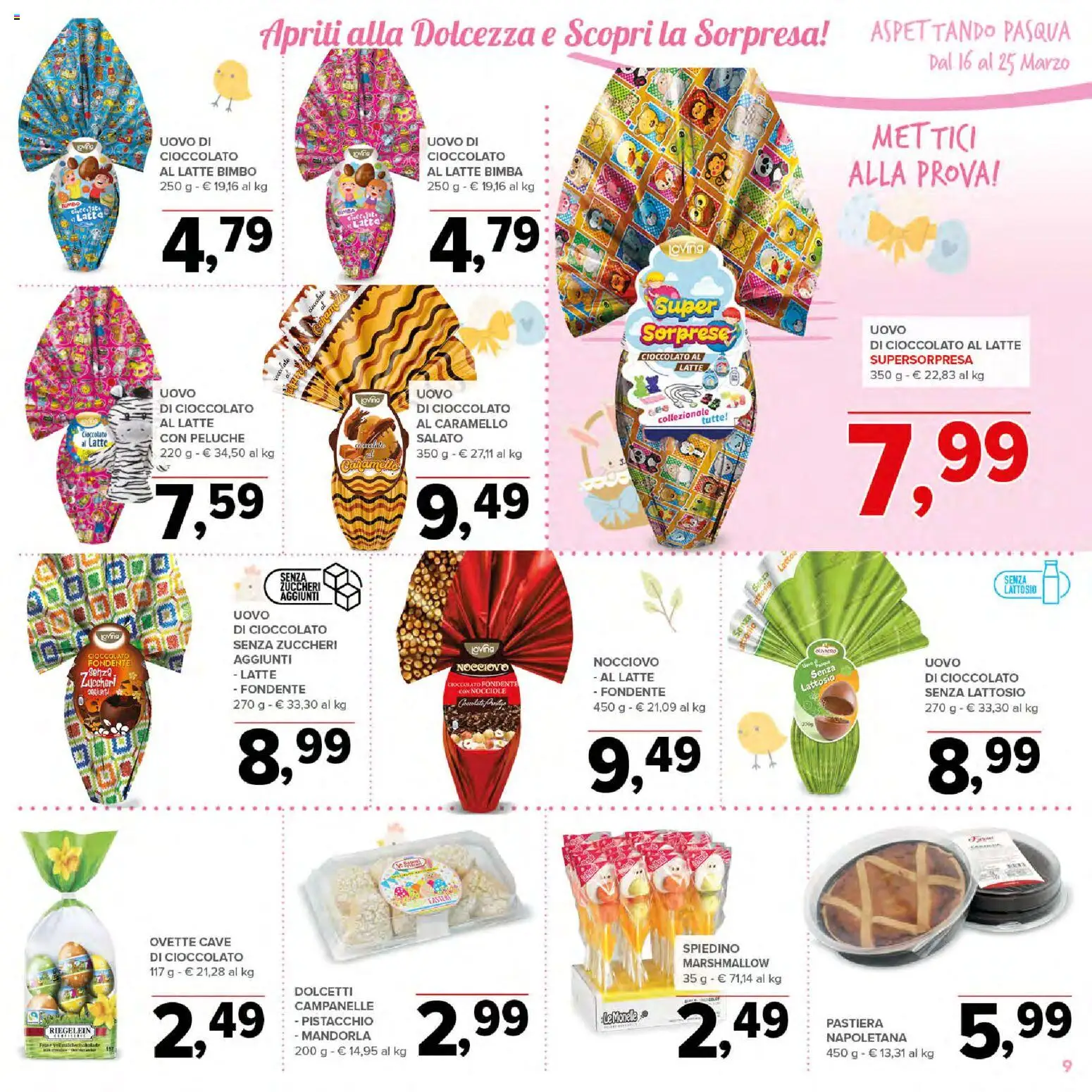Volantino Todis del 16.03.2026 | Pagina: 9 | Prodotti: Peluche, Cioccolato, Latte, Nocciole