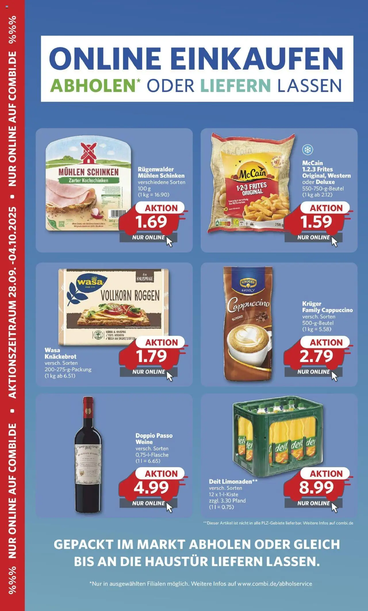 Combi Prospekt Steinhagen	 – gültig ab 28.09.2025 | Seite: 13 | Produkte: McCain, Kartoffeln, Wasa knackebrot, Schinken