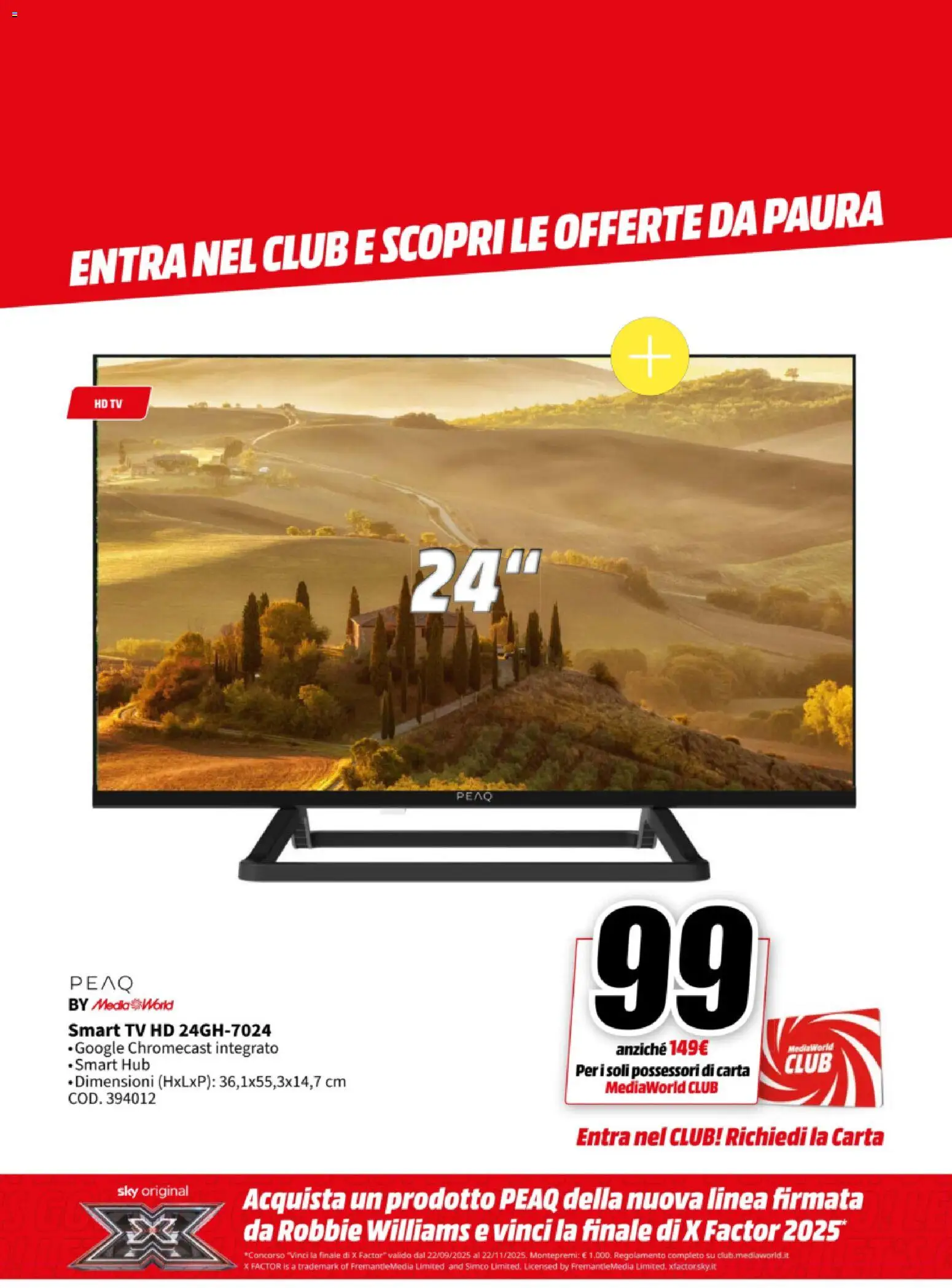 Volantino Media World del 27.10.2025 | Pagina: 39 | Prodotti: smart TV, TV