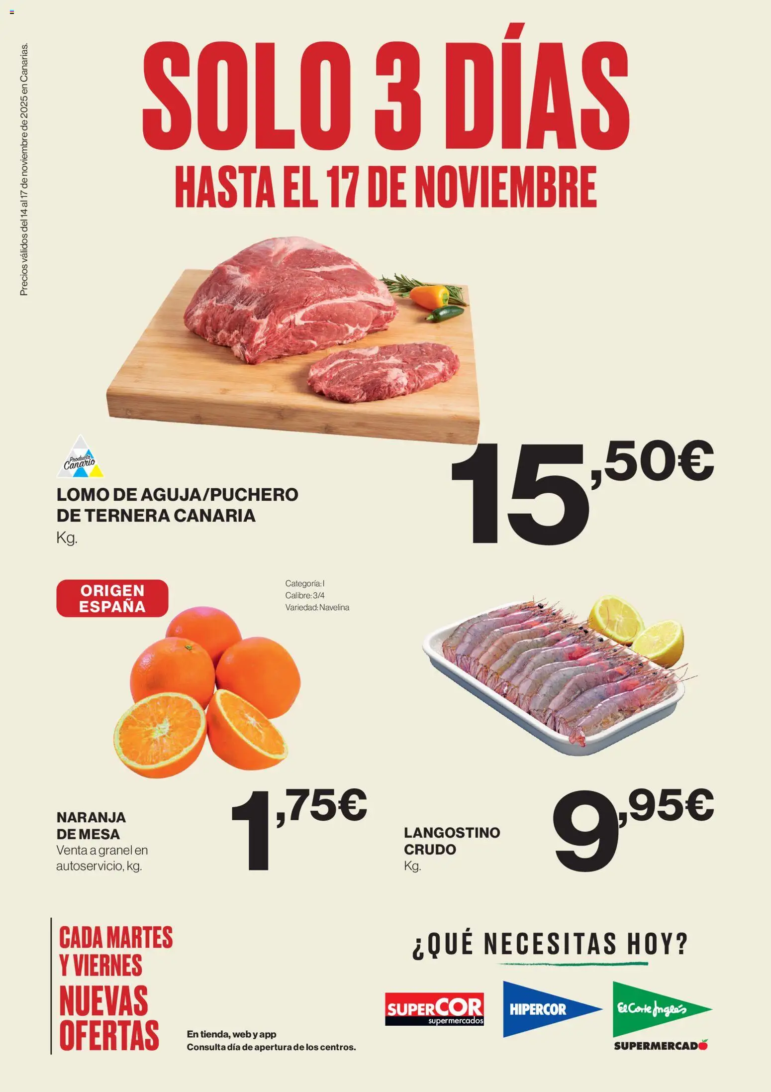 Supercor Canarias │ válido desde el 14.11.2025 | Página: 1 | Productos: Mesa, Langostino