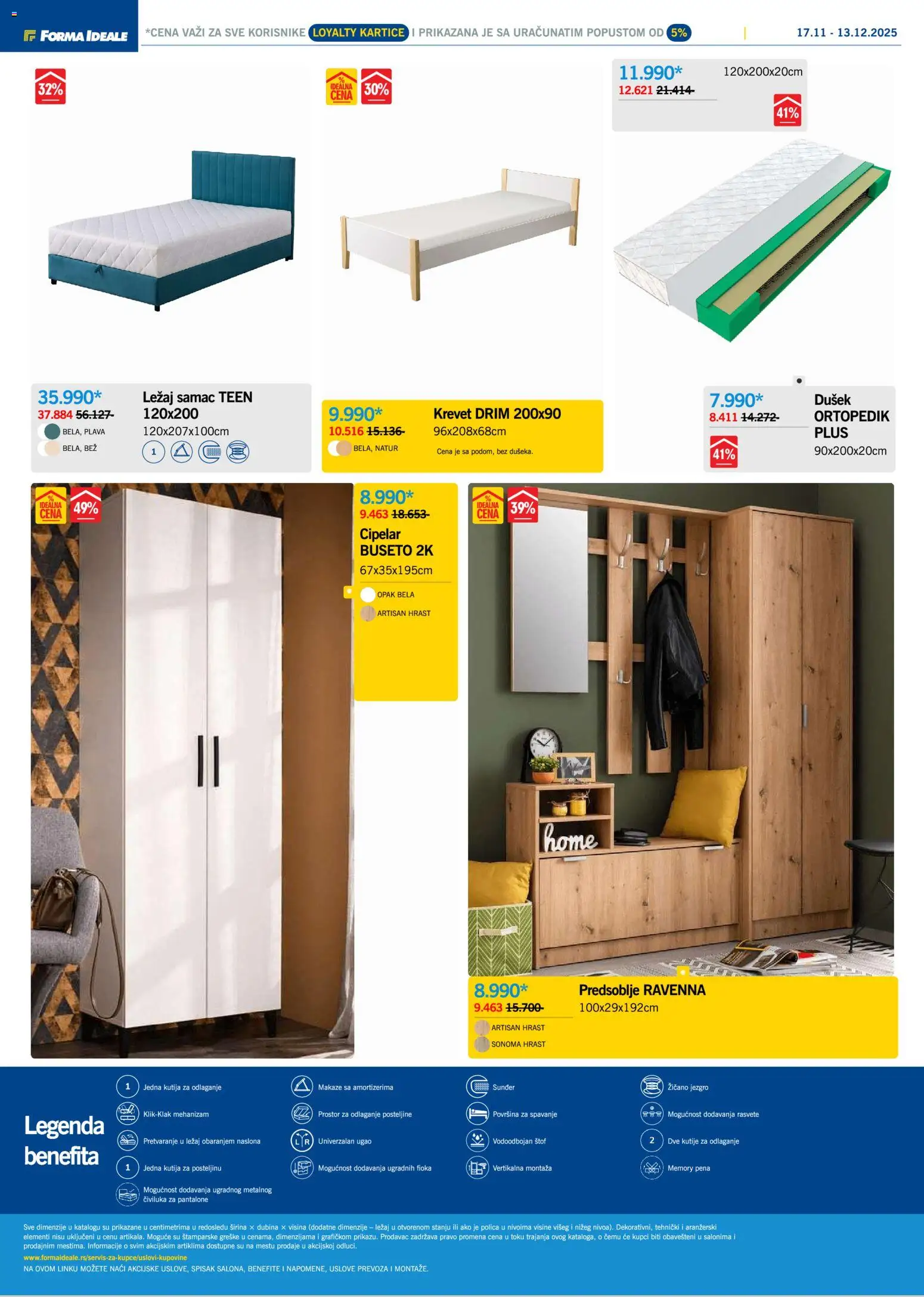 Forma Ideale katalog - važi od 17.11.2025 | Strana: 8 | Proizvode: Krevet, Dušek, Pantalone, Cipelar
