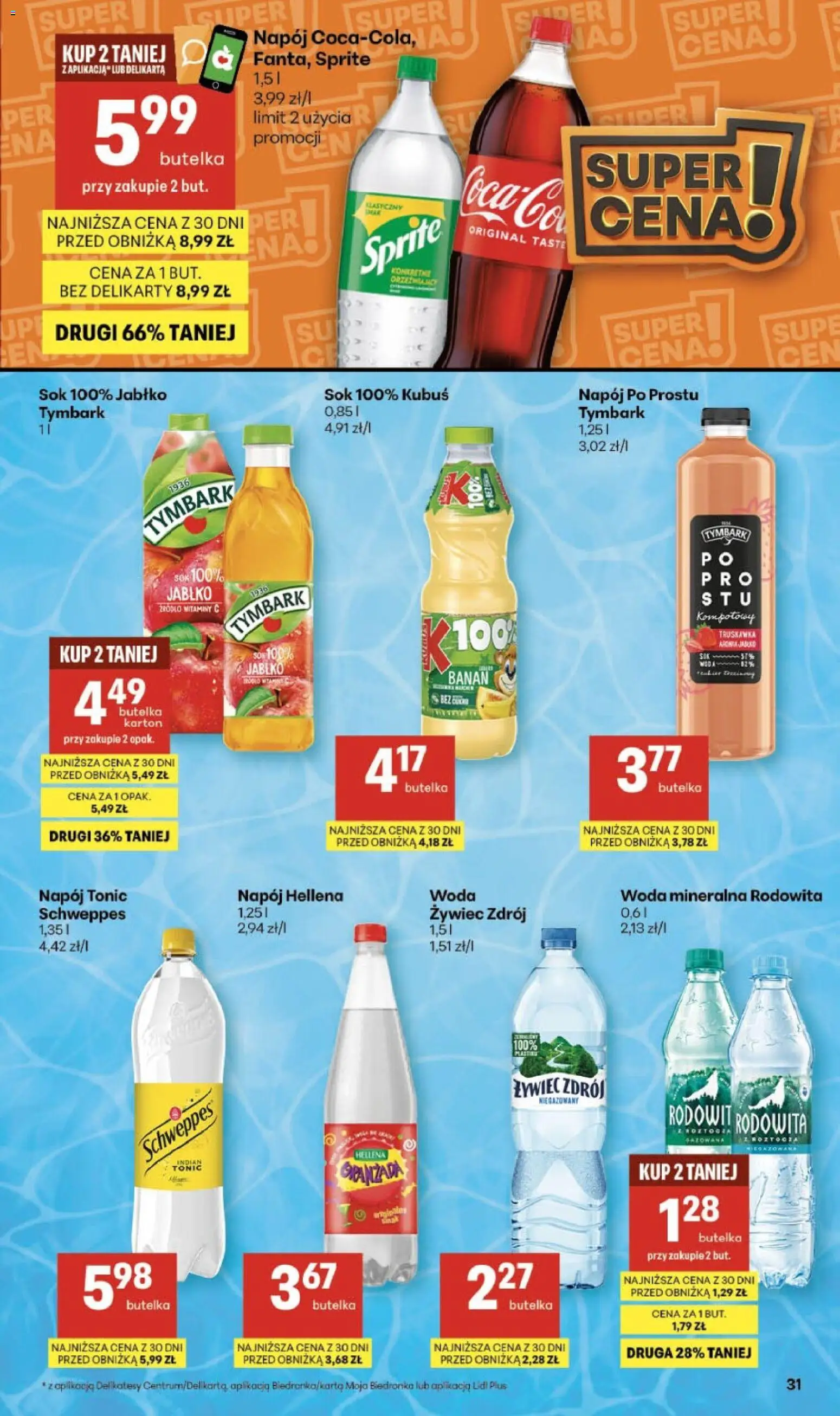 Delikatesy Centrum Gazetka - Sklepy Własne od 19.02.2026 | Strona: 31 | Produkty: Sprite, Delikatesy, Sok, Woda