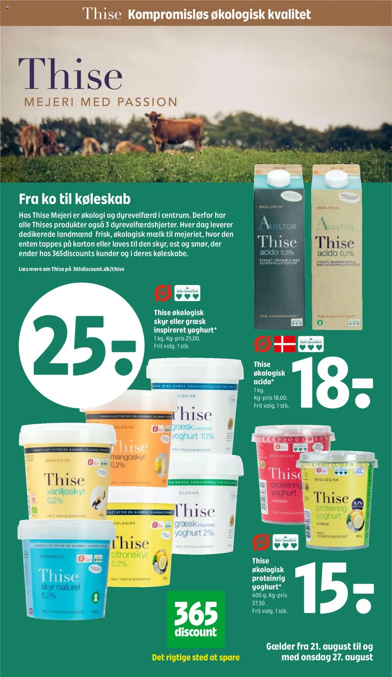 Coop 365 Tilbudsavis gyldig fra 21.08.2025 | Side: 14 | Produkter: Mælk, Ost, Yoghurt, Skyr