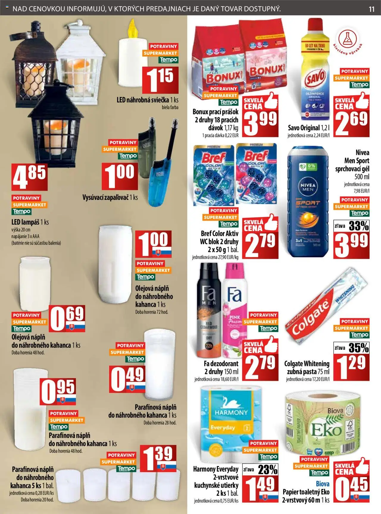 Nové COOP Jednota akcie – leták je platný od 09.10.2025 | Strana: 11 | Produkty: Led, Savo, Dezodorant, Bonux