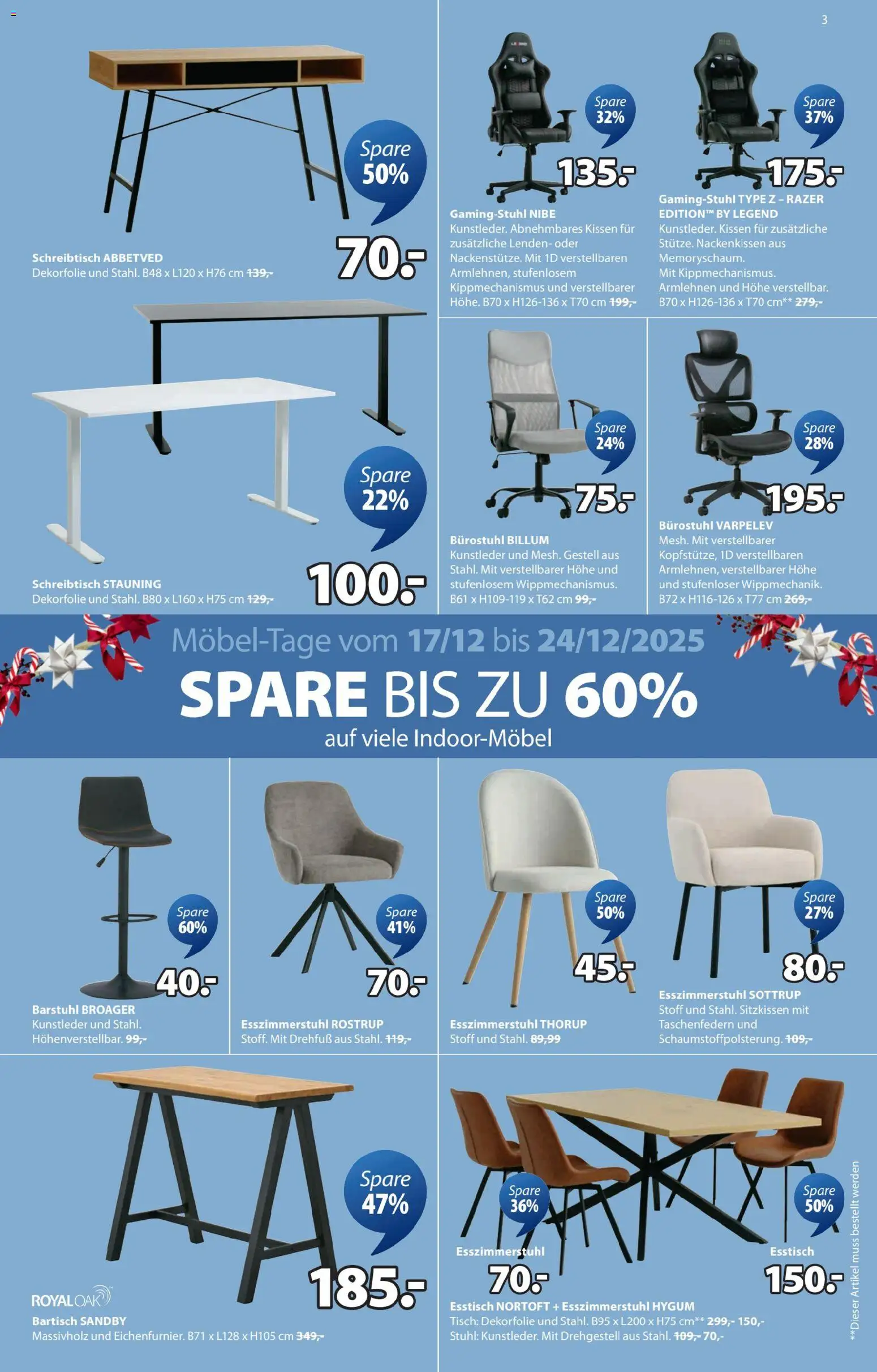 JYSK Angebote gültig ab 17.12.2025 | Seite: 3 | Produkte: Kissen, Tisch, Stuhl