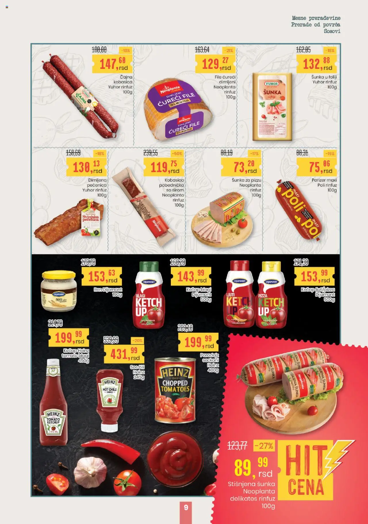 Aroma Market katalog - važi od 16.10.2025 | Strana: 9 | Proizvode: Parizer, Šunka, Paradajz, Pečenica