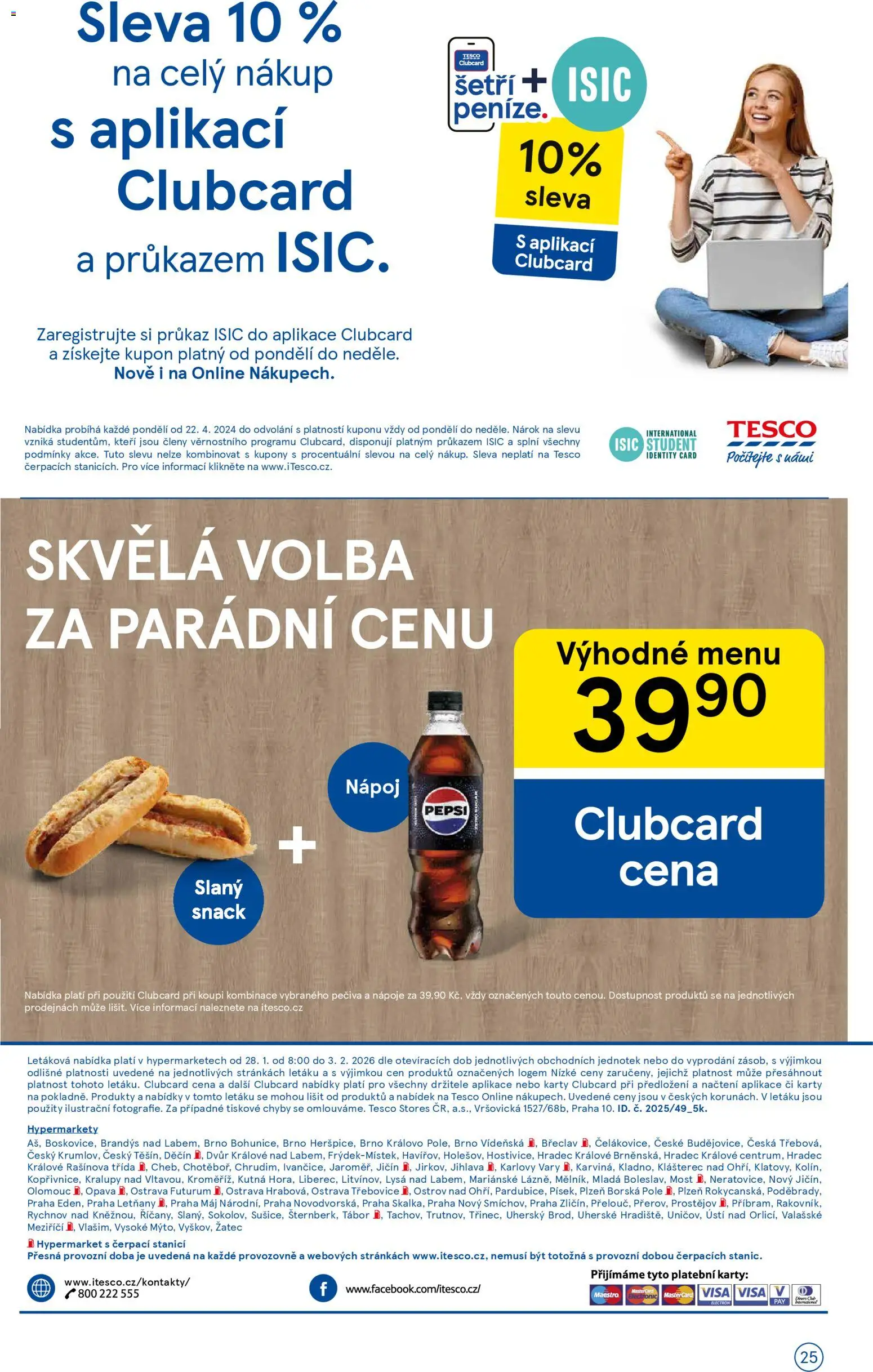 Tesco leták - Hypermarket od 28.01.2026 | Strana: 25 | Produkty: Pepsi, Karty, Futurum