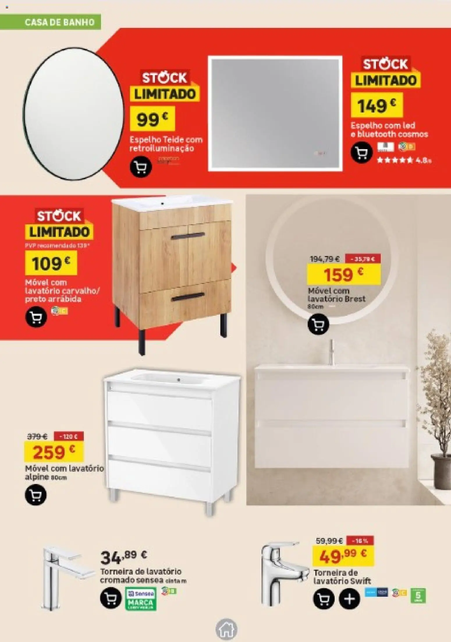 Leroy Merlin Catálogo │ válido de 26.03.2026 | Página: 13 | Produtos: Torneira, Casa de banho, Banho, Espelho