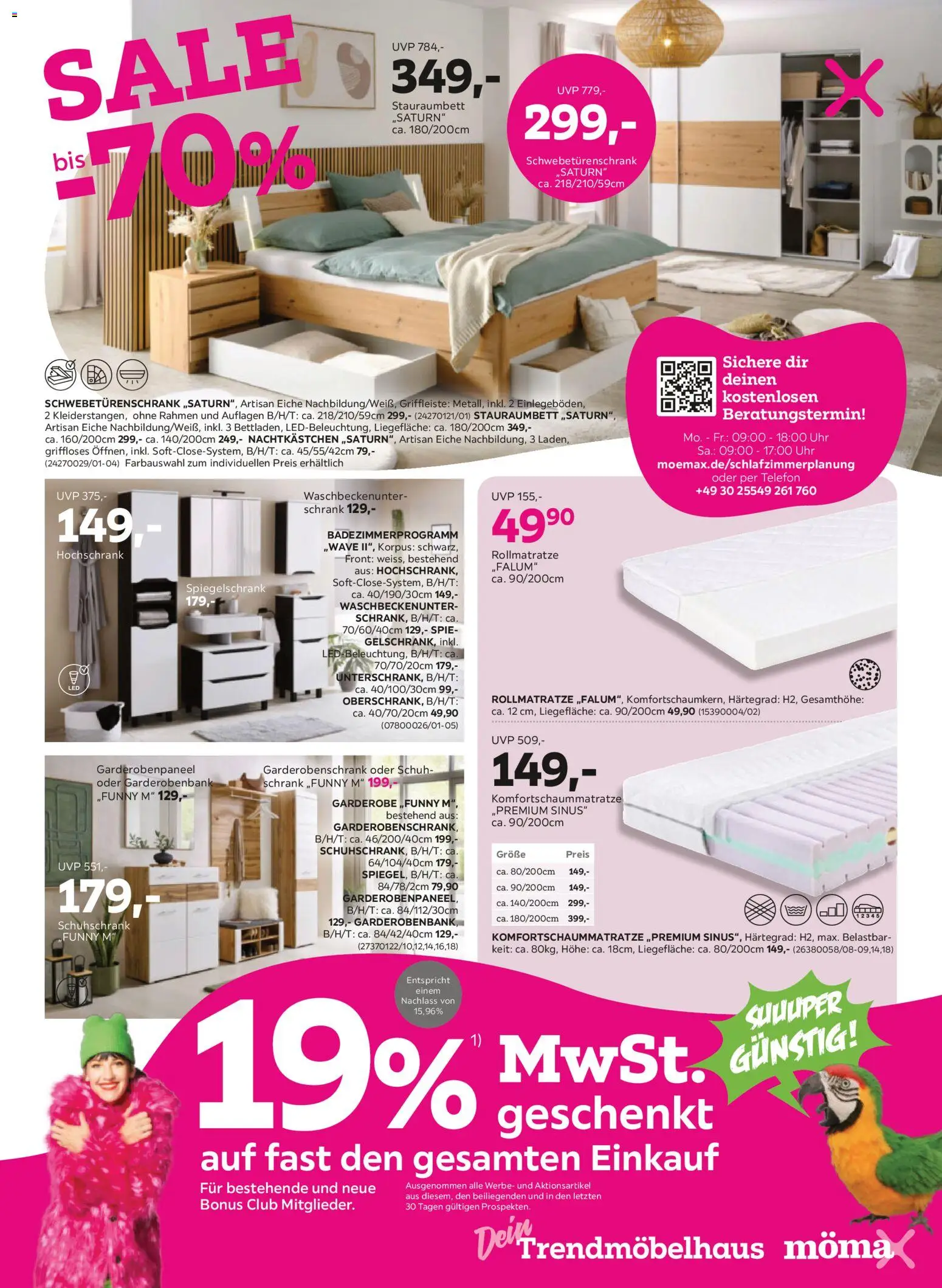 Mömax Prospekt 	 – gültig ab 02.01.2026 | Seite: 5 | Produkte: Schwebetürenschrank, Nachtkästchen, Schrank, Garderobenschrank