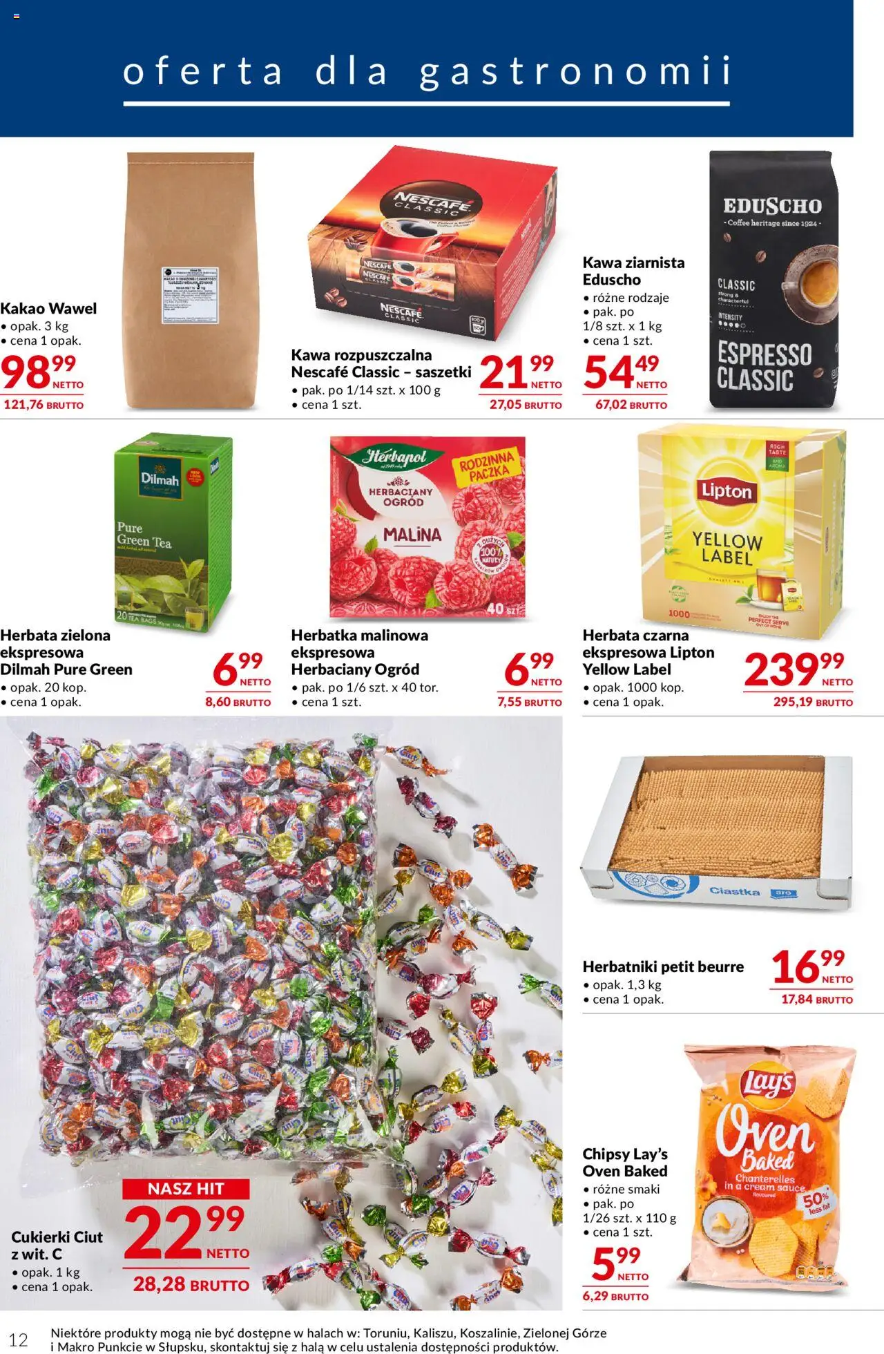 Makro Gazetka - Oferta dla gastronomii od 27.05.2025 | Strona: 12 | Produkty: Malina, Kakao, Kawa rozpuszczalna, Cukierki