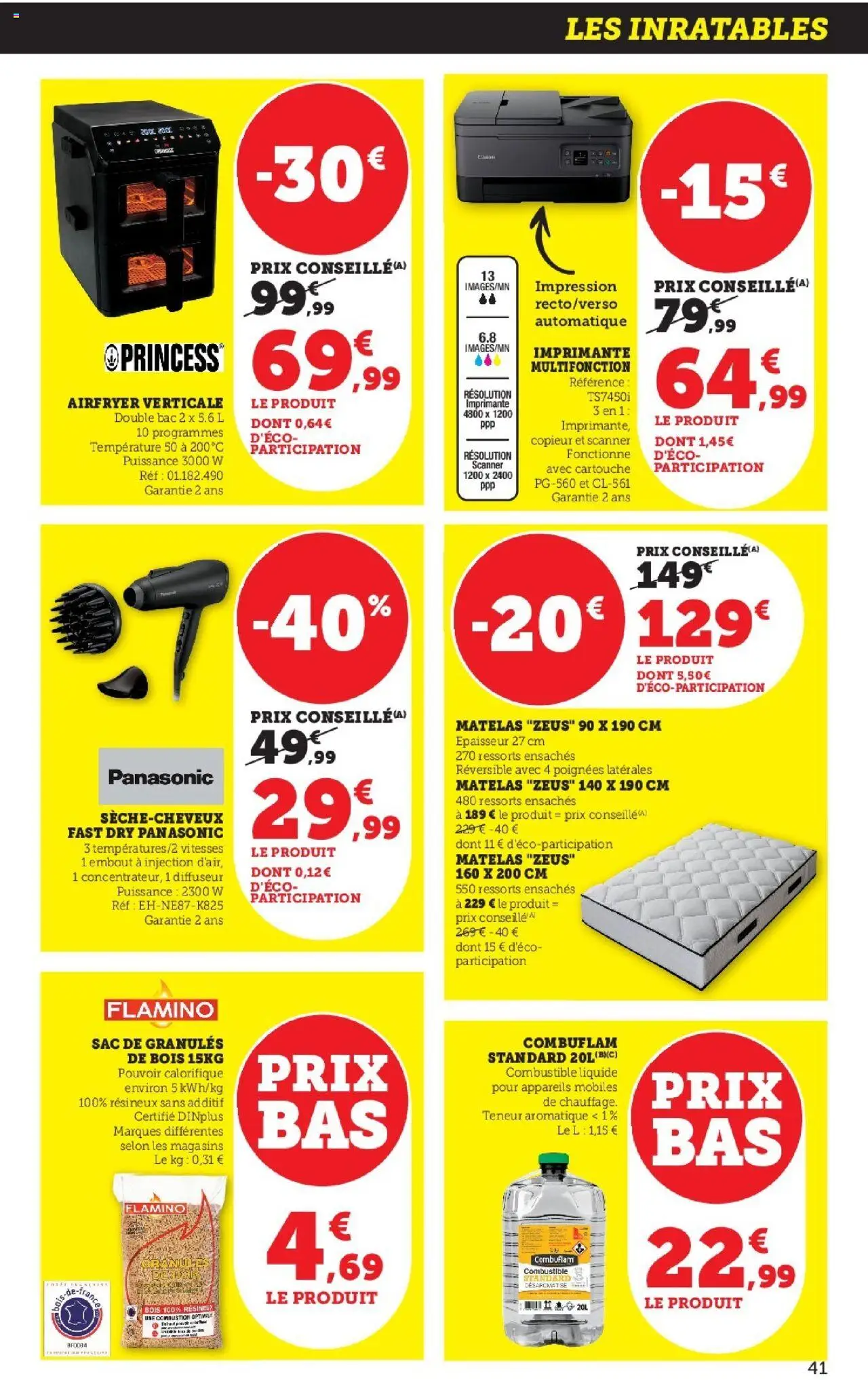 {H1} | Page: 41 | Produits: Imprimante, Imprimante multifonction, Matelas, Cartouche