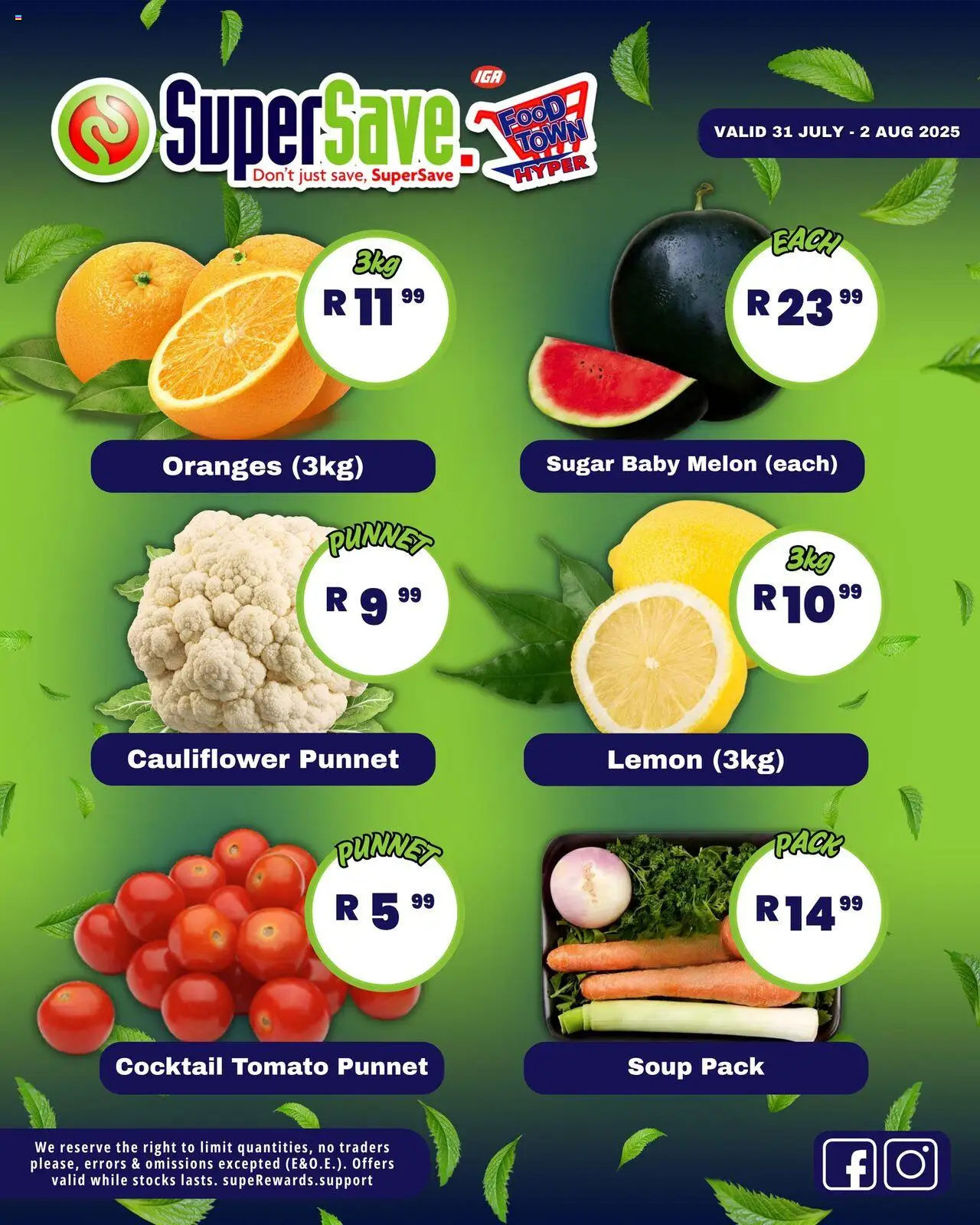 Super Save Fresh Specials │ valid from 31.07.2025 | Page: 3 | Products: Oranges, Soup, Sugar, Lemon