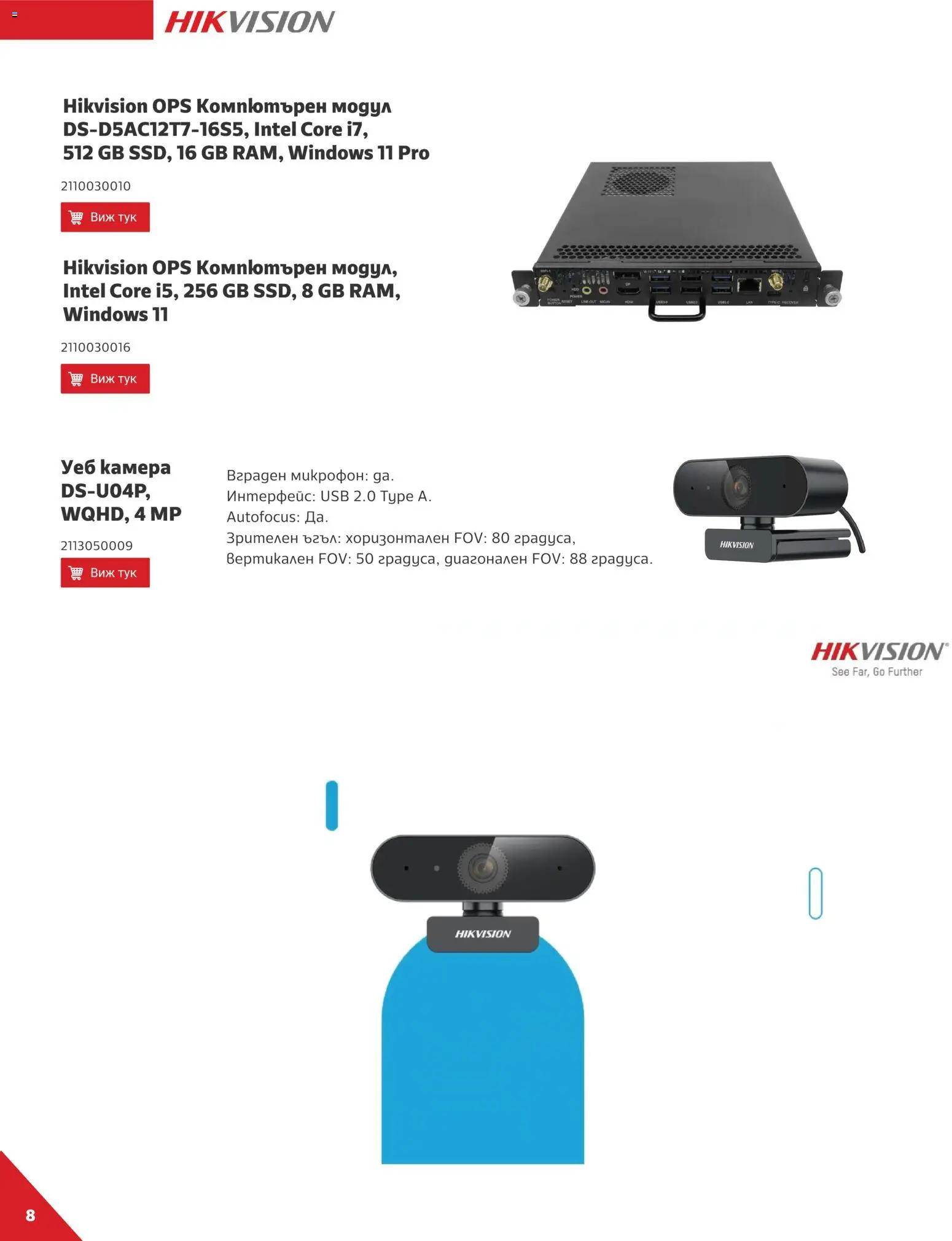 {H1} | Страница: 8 | Продукти: Камера, Микрофон, USB