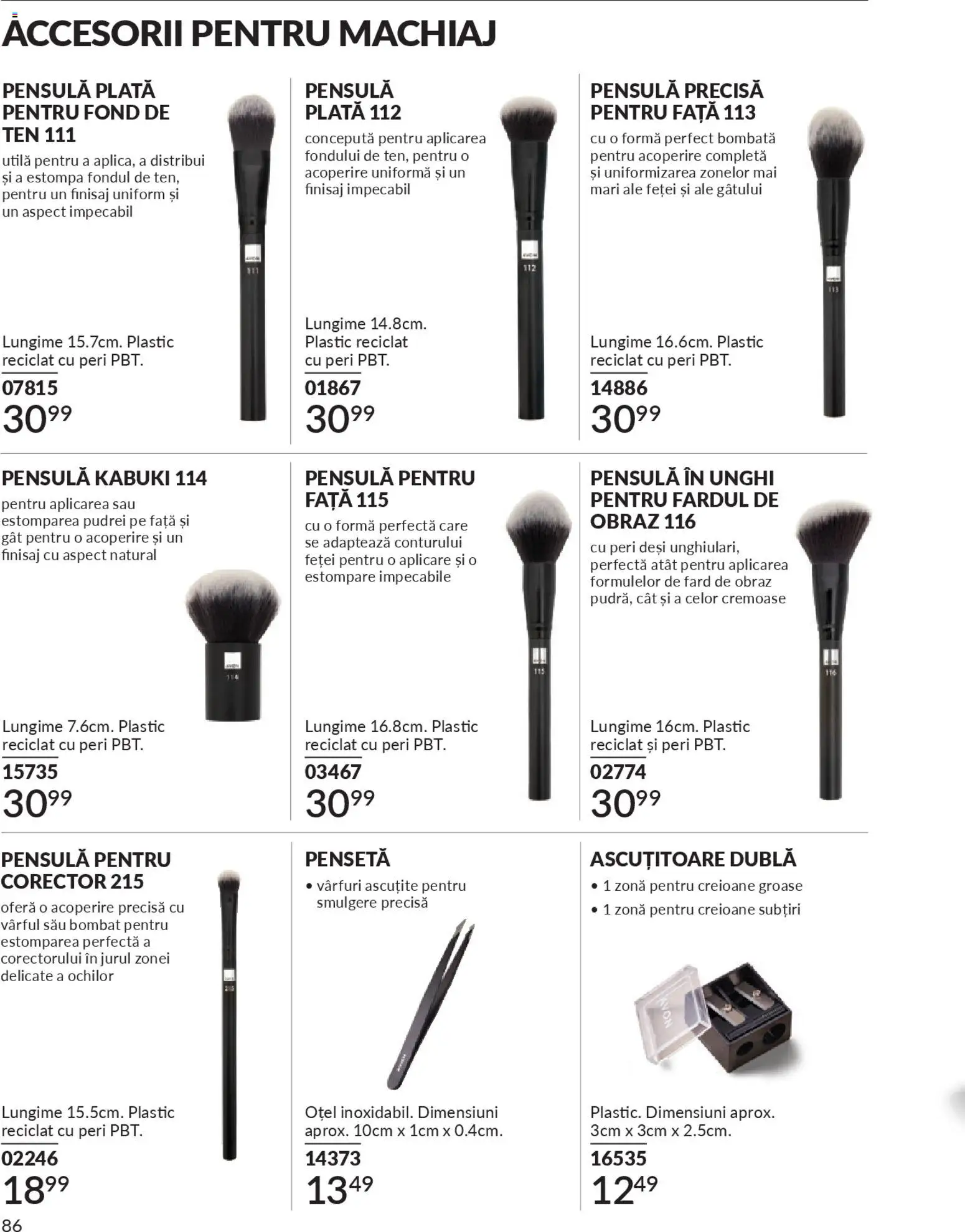 Noul catalog Avon – valabil de la 01.11.2025 | Pagină: 86 | Produse: Fond de ten, Pensetă, Ascuțitoare, Machiaj