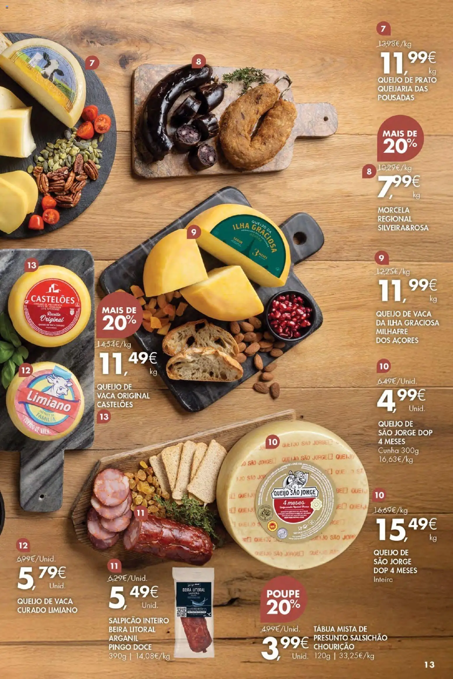 Pingo Doce Poupe Esta Semana Açores │ válido de 26.03.2026 | Página: 13 | Produtos: Tábua, Salpicão, Queijo, Presunto