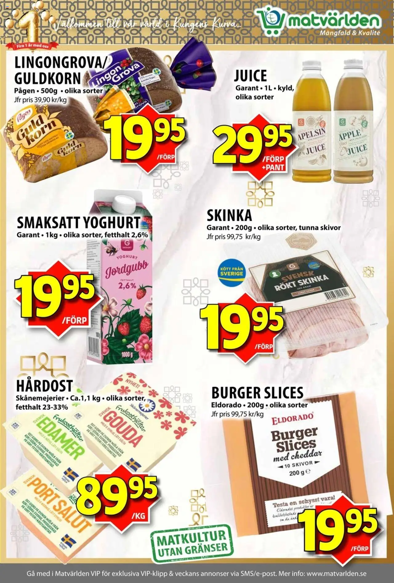 Matvärlden reklamblad aktuell från 20.10.2025 | Sida: 4 | Produkter: Mjölk, Ost, Juice, Apelsin