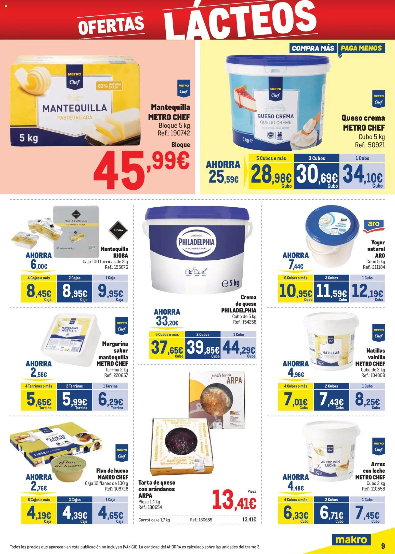 Makro - Precios Centro │ válido desde el 02.02.2026 | Página: 9 | Productos: Yogur, Crema, Margarina, Συσκευή ροής