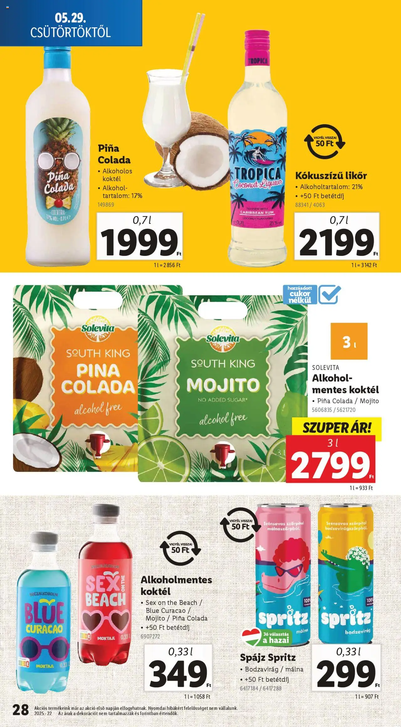 Lidl akciós ujság - amely érvényes a következő dátumtól: 29.05.2025 | Oldal: 28 | Termékek: Alkohol, Rum, Likőr, Cukor