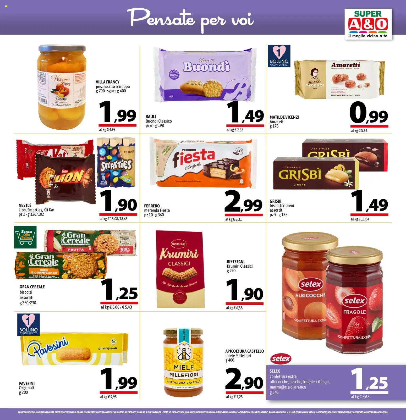 Volantino A&O del 26.03.2026 | Pagina: 11 | Prodotti: Biscotti, Frutta, Marmellata, Miele