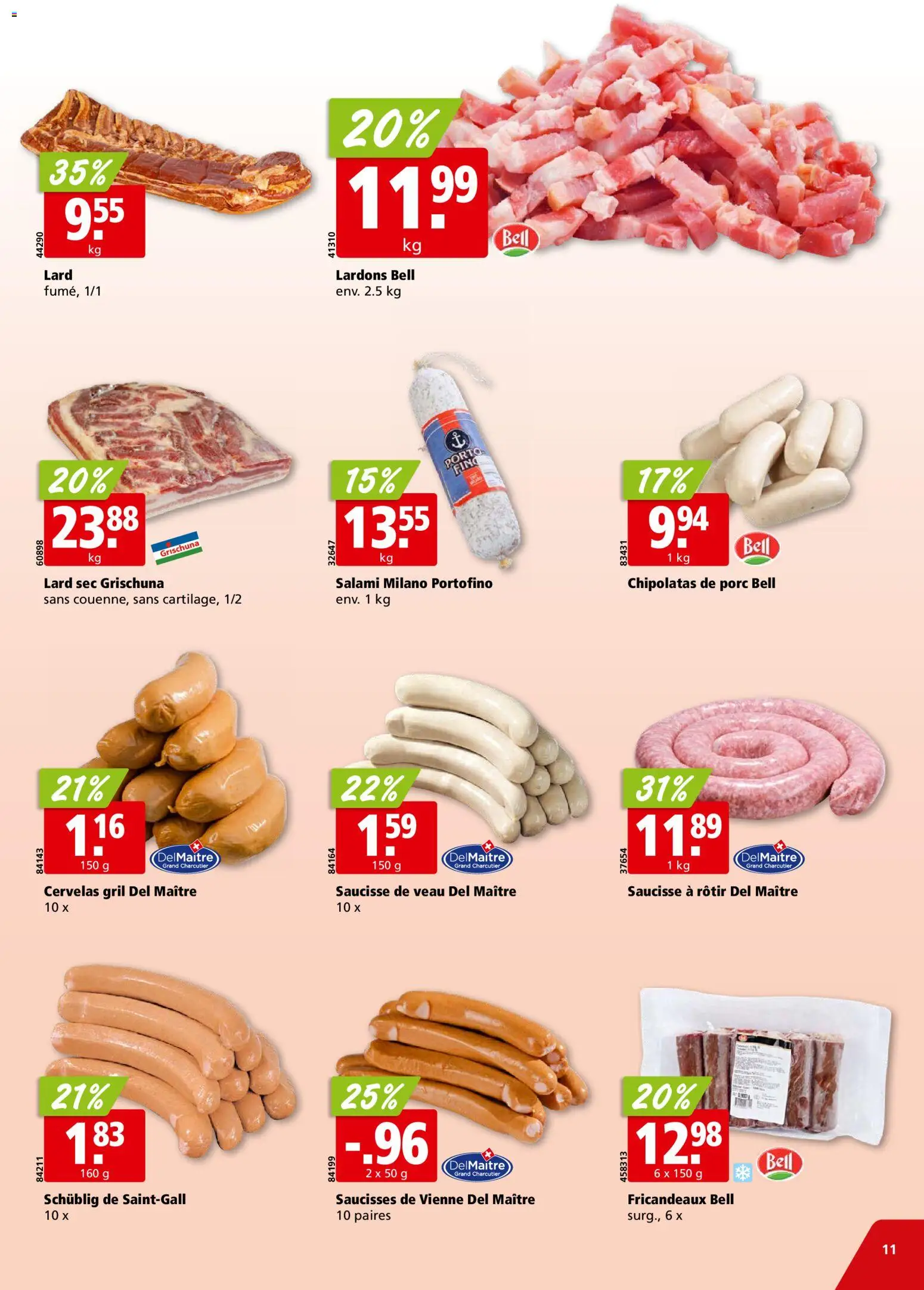 Aligro Aktionen Chavannes, Matran, Genève, Sion – gültig ab 16.02.2026 | Seite: 11 | Produkte: Salami