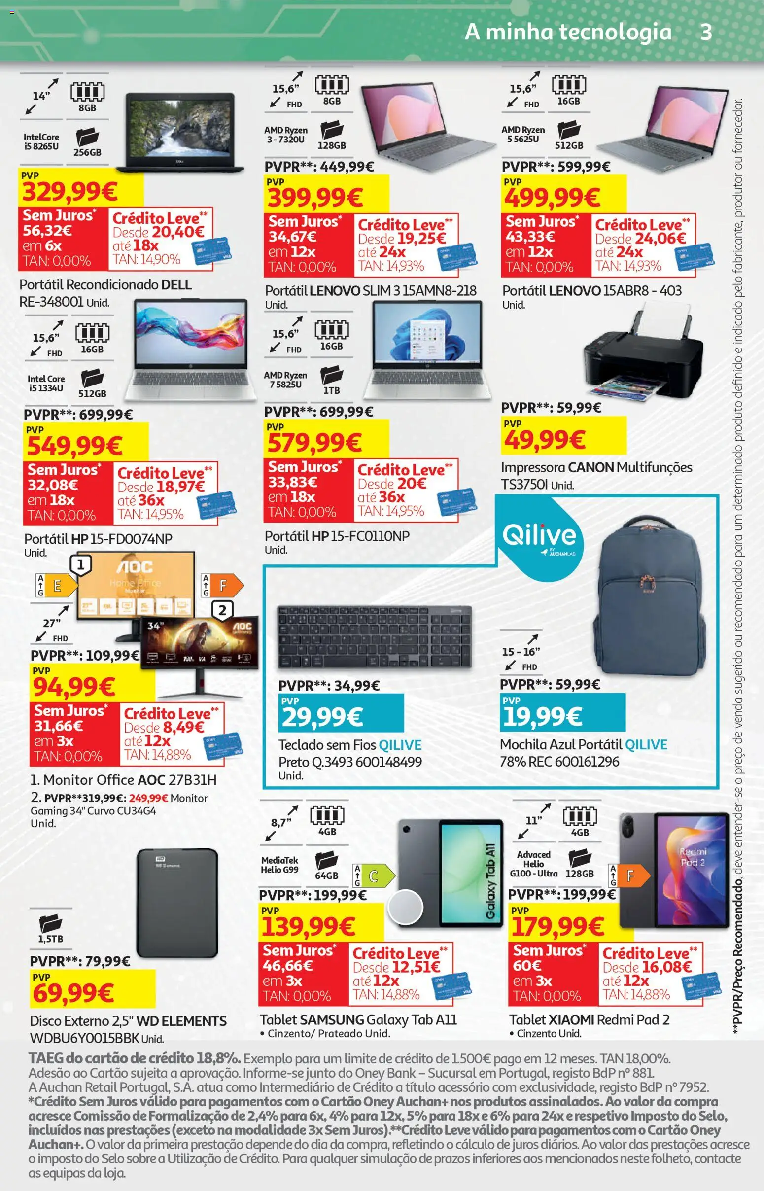 Auchan - Preços Redondos │ válido de 13.01.2026 | Página: 30 | Produtos: Mochila, Monitor, Teclado, Tablet