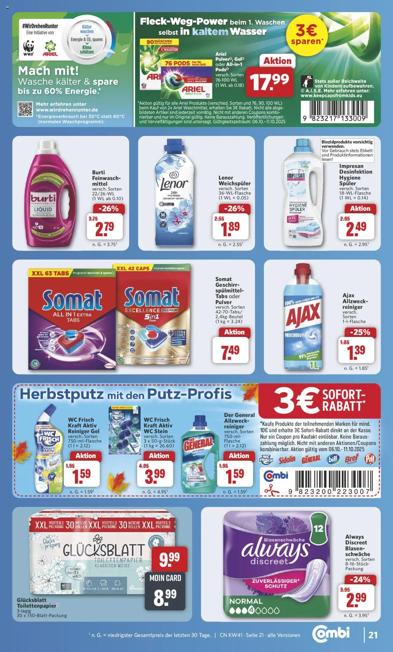 Combi Prospekt 	 – gültig ab 06.10.2025 | Seite: 27 | Produkte: Lenor, Weichspüler, WC Stein, Pril